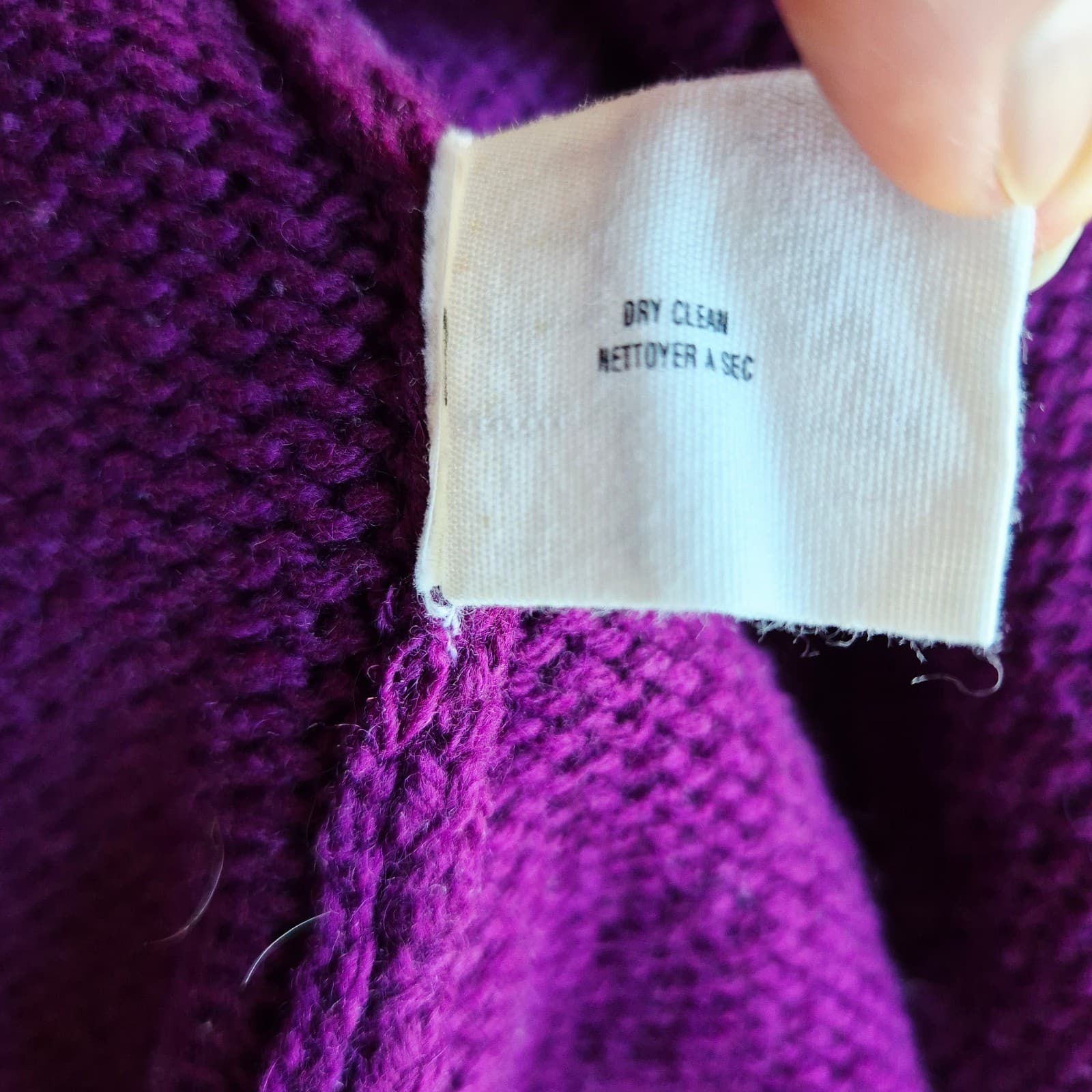 Sparrow Wool Blend Tie-Waist Shawl Neck Cardigan Pocket Purple Women's S - Thumbnail 8