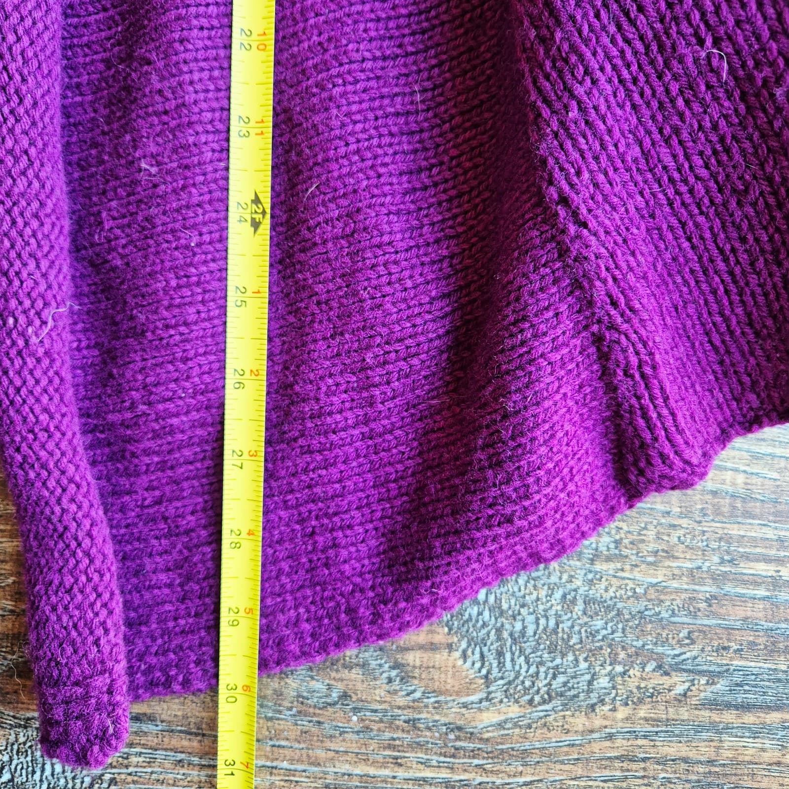 Sparrow Wool Blend Tie-Waist Shawl Neck Cardigan Pocket Purple Women's S - Thumbnail 11