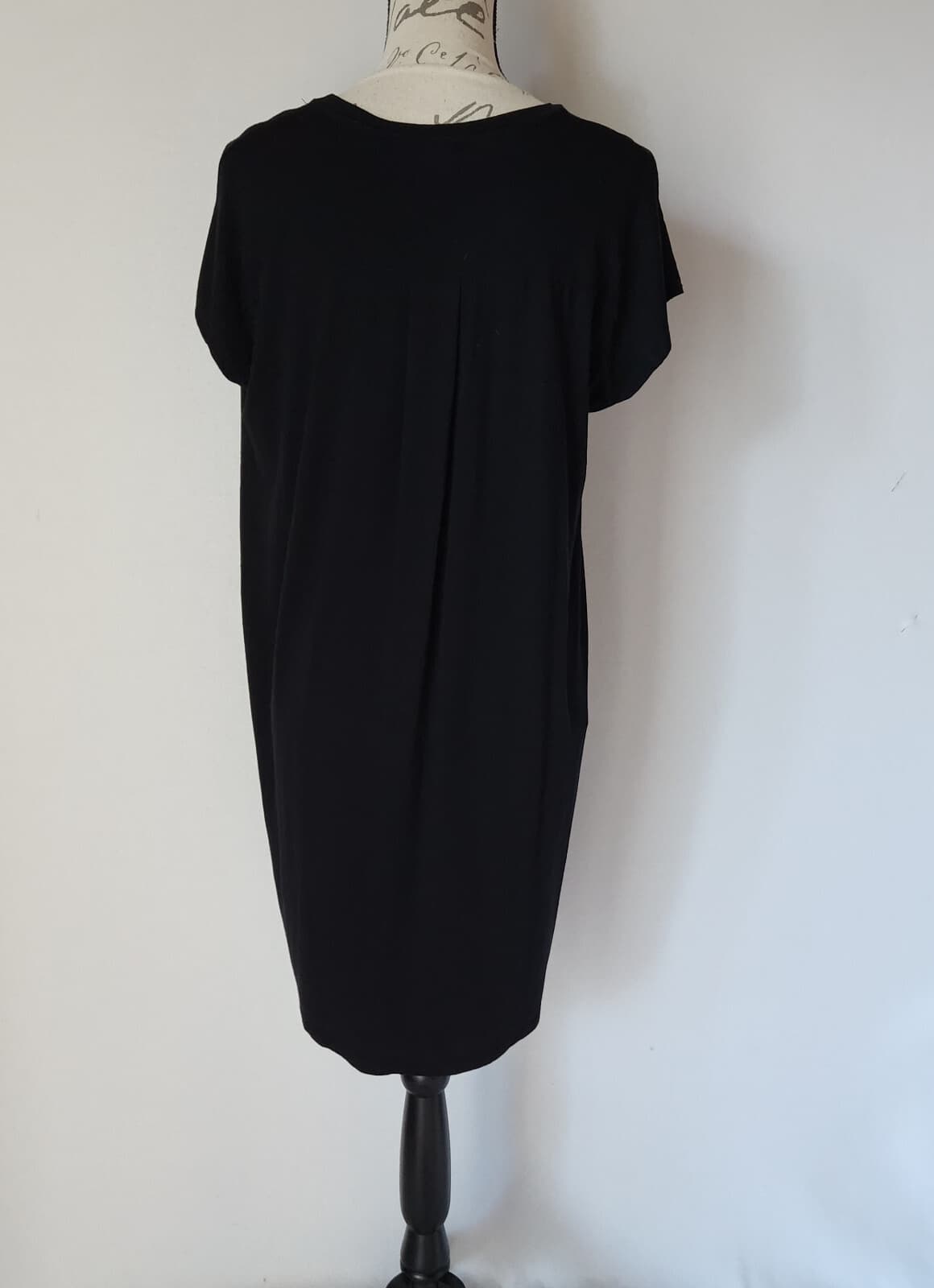 EILEEN FISHER Tunic T-Shirt Dress Boxy Viscose Jersey Cap-Sleeve Black Women's S - Thumbnail 8