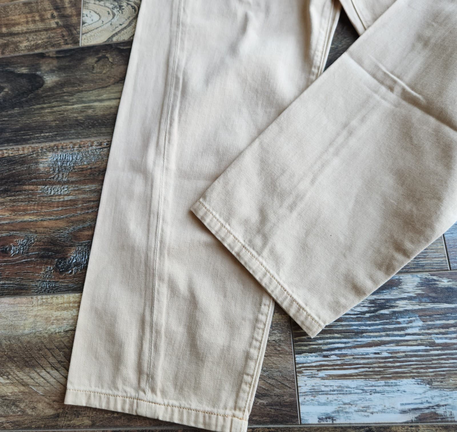 NWT Sandrine Rose The Fred Pleated Tapered Pants Buttonfly Beige Womens 25 R1016 - Thumbnail 5
