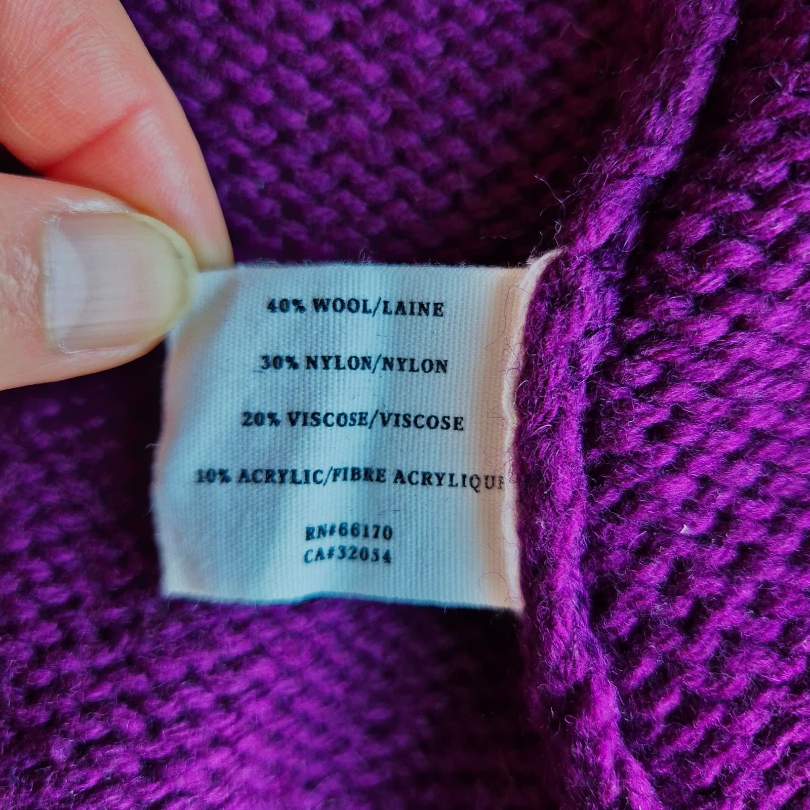 Sparrow Wool Blend Tie-Waist Shawl Neck Cardigan Pocket Purple Women's S - Thumbnail 7
