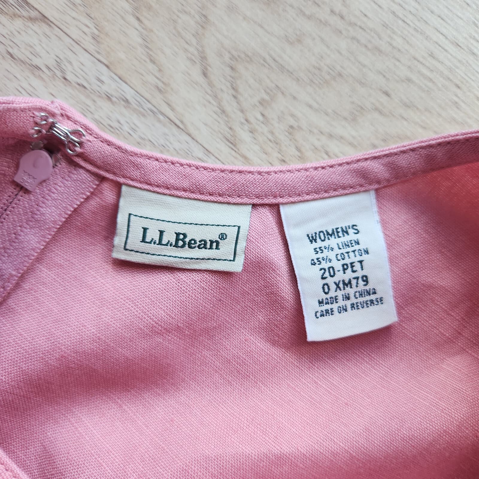 NWoT Vintage L.L.Bean Linen Cotton Maxi Shift Dress Sleeveless Salmon Sz.20-Pet - Thumbnail 11