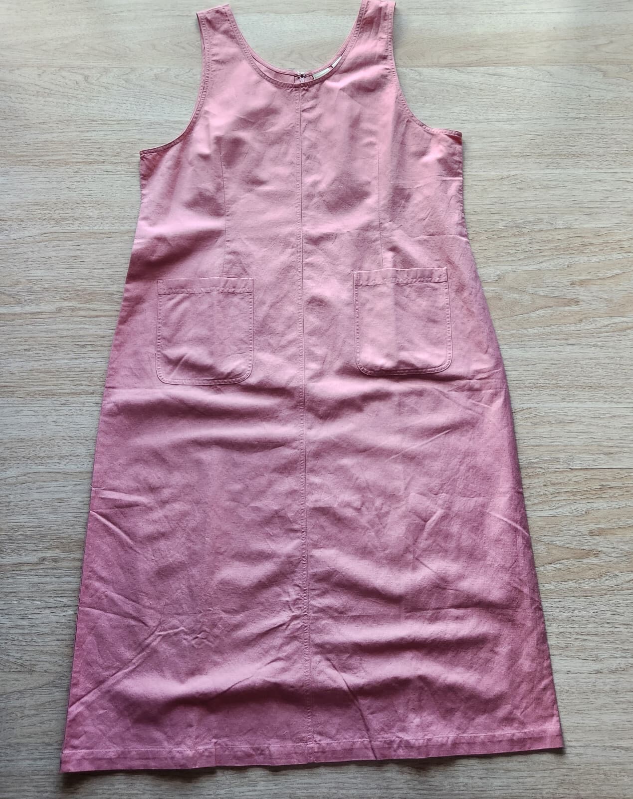 NWoT Vintage L.L.Bean Linen Cotton Maxi Shift Dress Sleeveless Salmon Sz.20-Pet - Thumbnail 7