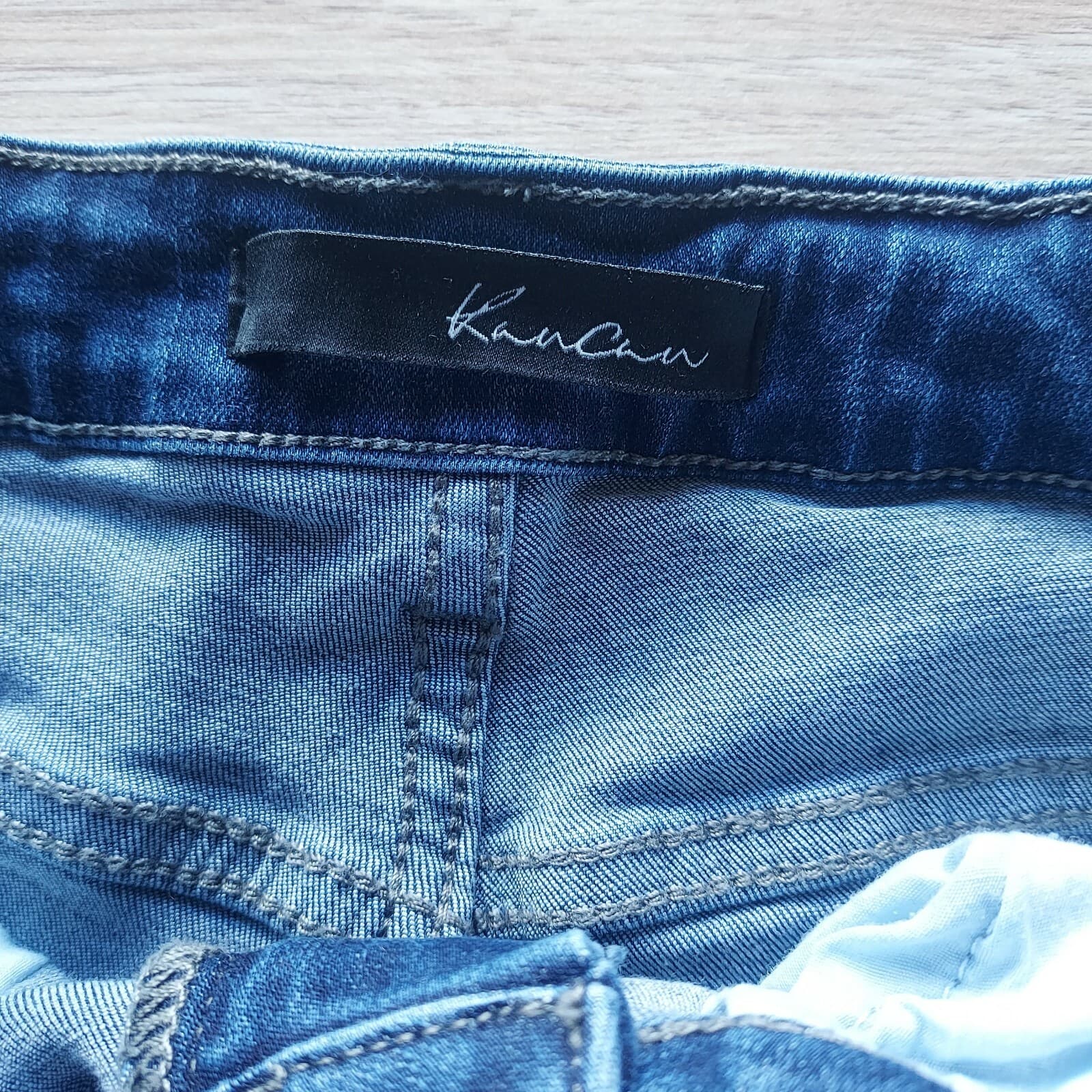 KanCan Milla Bermuda Distressed Jean Shorts Stretch Zip Pocket Blue Women Sz.25 - Thumbnail 6
