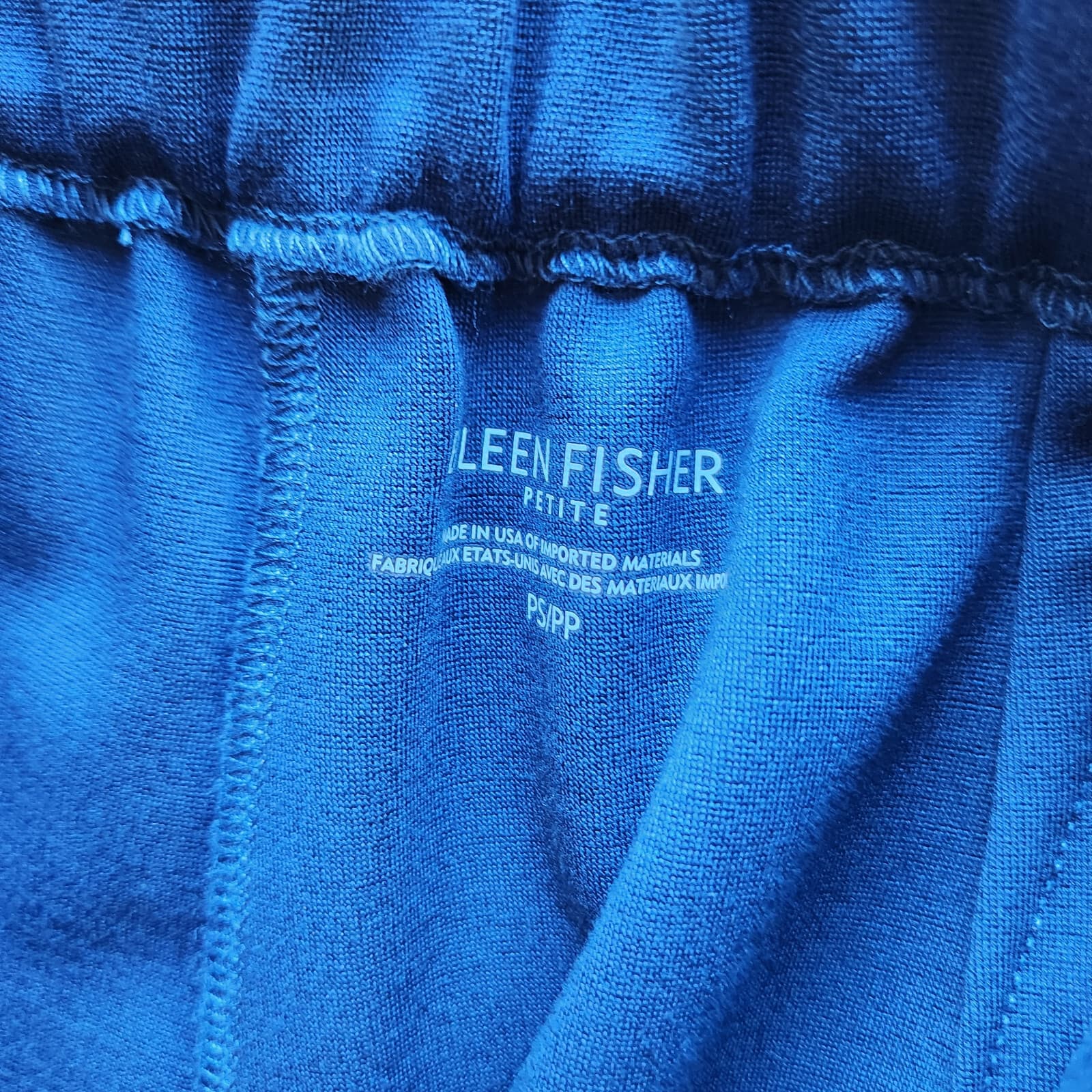 EILEEN FISHER Slim Leg Tencel Blend Ponte CropPants Zip Elastic Waist Blue Sz.PS - Thumbnail 10