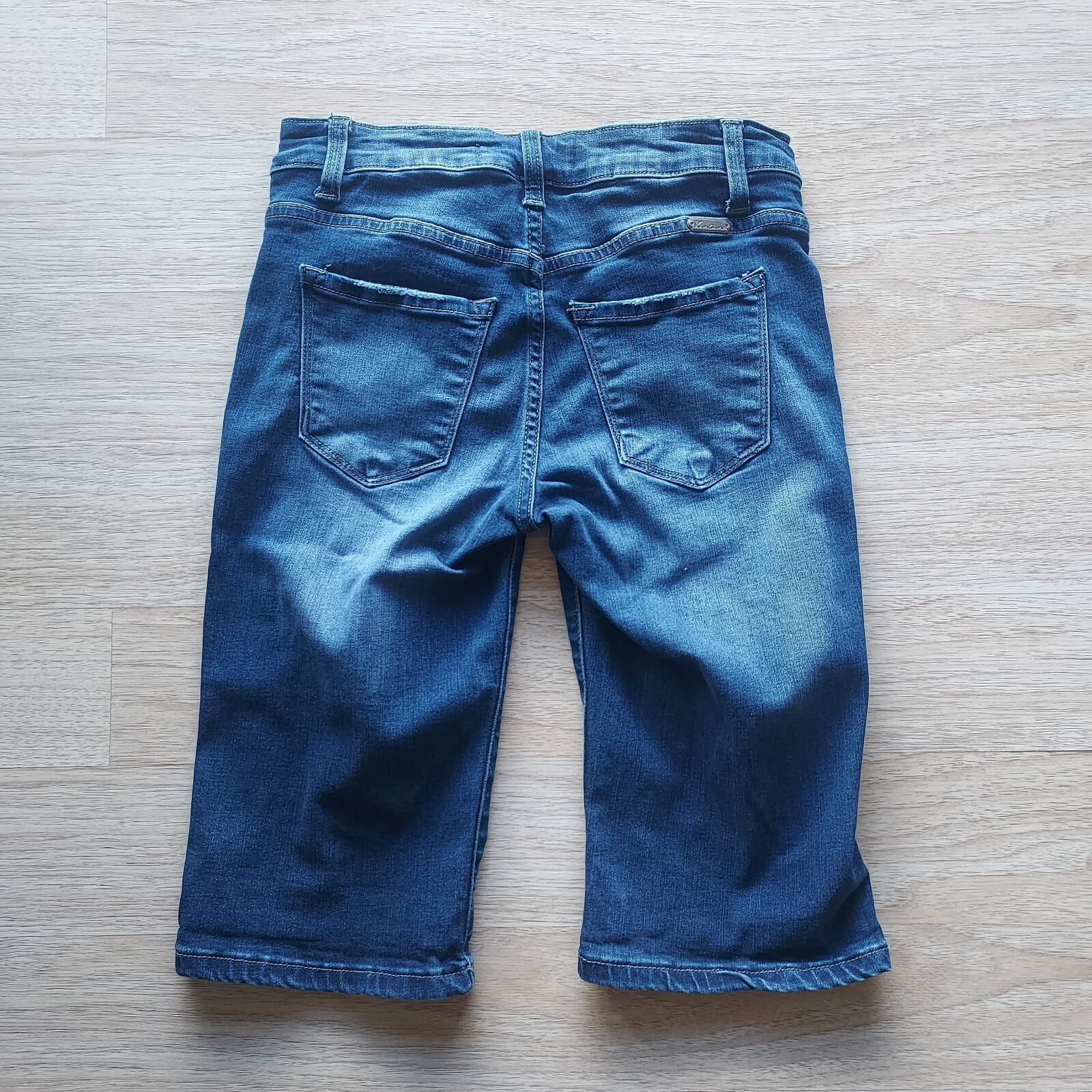 KanCan Milla Bermuda Distressed Jean Shorts Stretch Zip Pocket Blue Women Sz.25 - Thumbnail 5