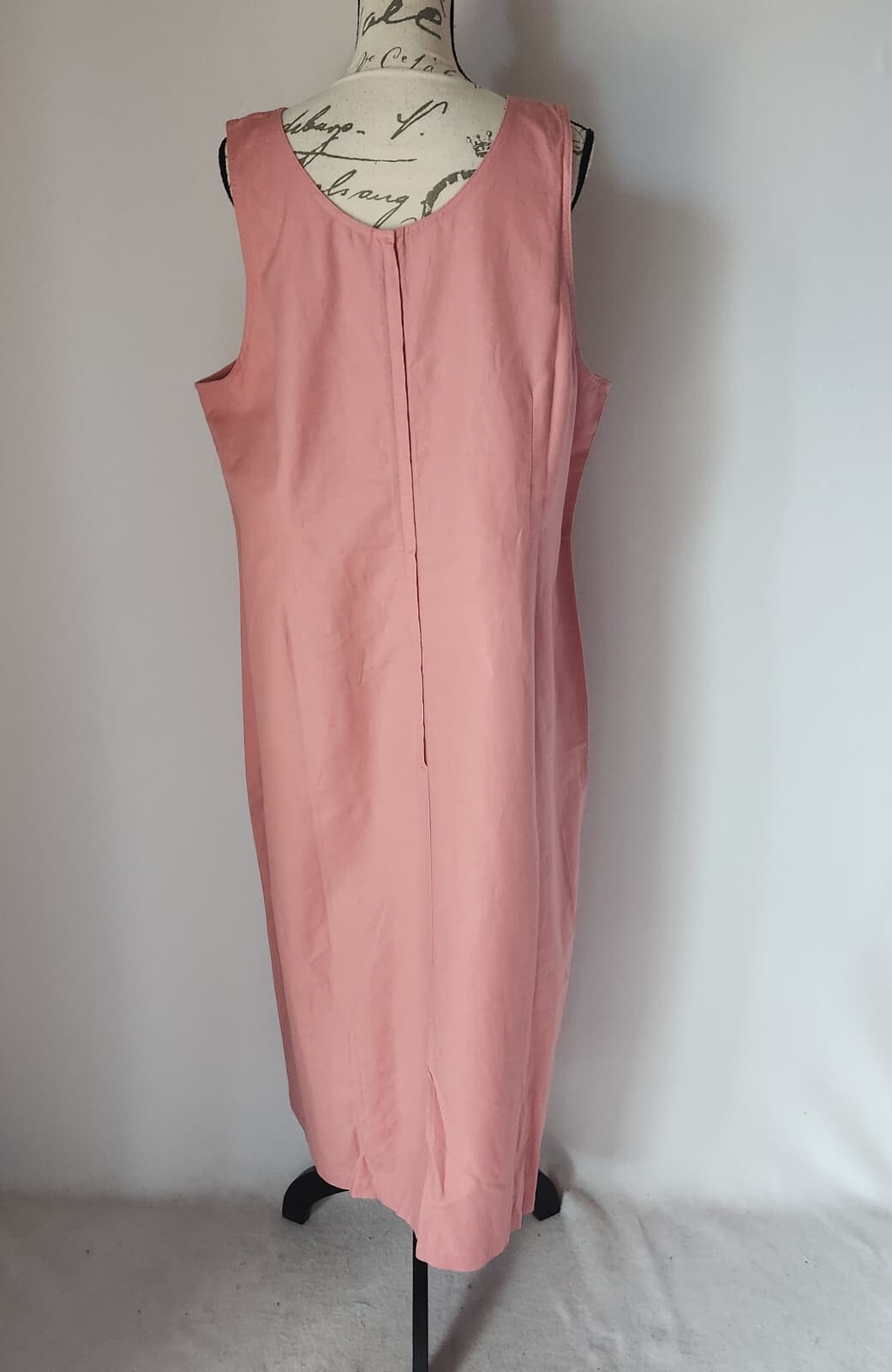 NWoT Vintage L.L.Bean Linen Cotton Maxi Shift Dress Sleeveless Salmon Sz.20-Pet - Thumbnail 5