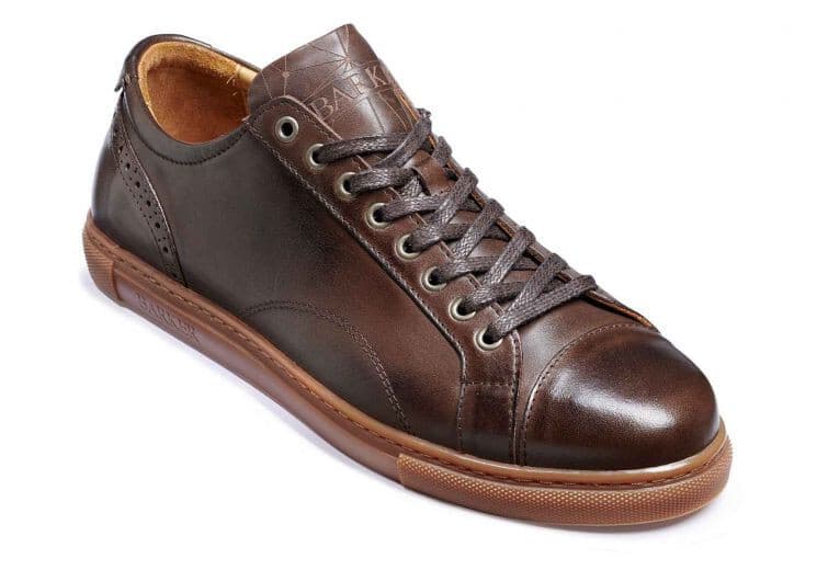 Barker Ethan Hand Painted Ebony Leather Sneaker Derby Shoe Lace Brown Men's US11 - Thumbnail 3