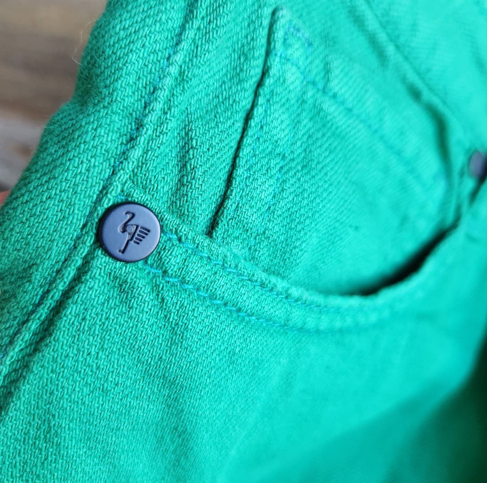 NWT Sandrine Rose Flax Blend Straight Pants Buttonfly Sapin Green Sz.28 R1013 - Thumbnail 5
