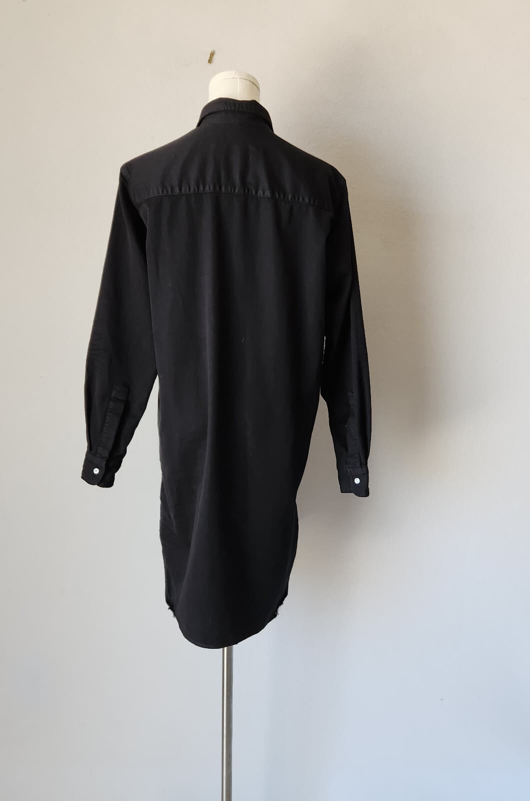Frank & Eileen $328 Mary Famous Denim Black Classic Shirtdress Distressed Hem XS - Thumbnail 11
