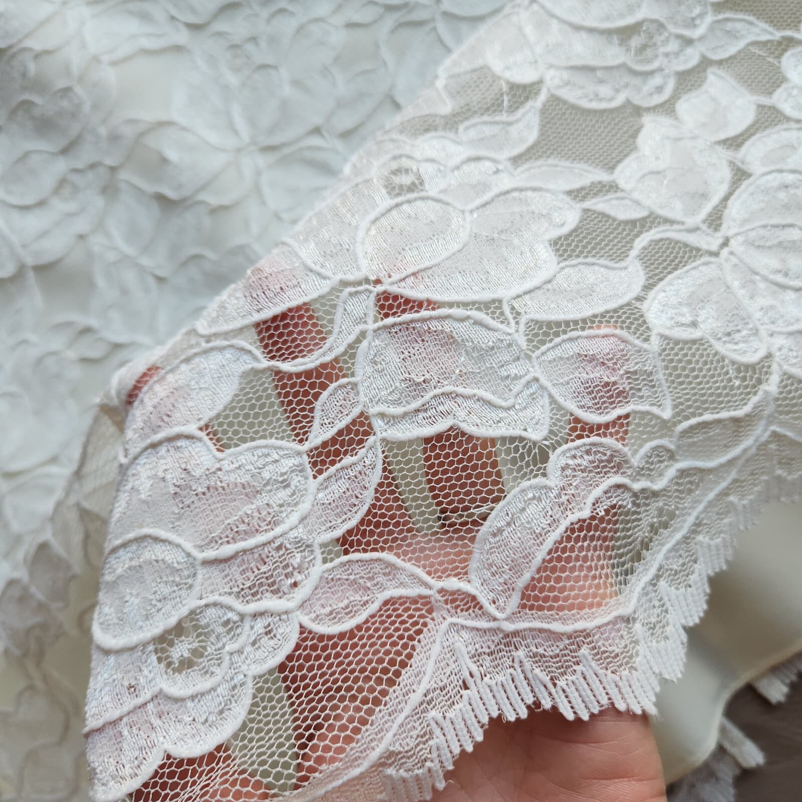 Vintage Miss Elliette Lace Chiffon Pleated Formal Evening Midi Dress Ivory Sz.12 - Thumbnail 8