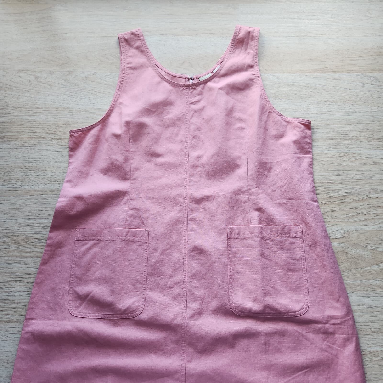 NWoT Vintage L.L.Bean Linen Cotton Maxi Shift Dress Sleeveless Salmon Sz.20-Pet - Thumbnail 10