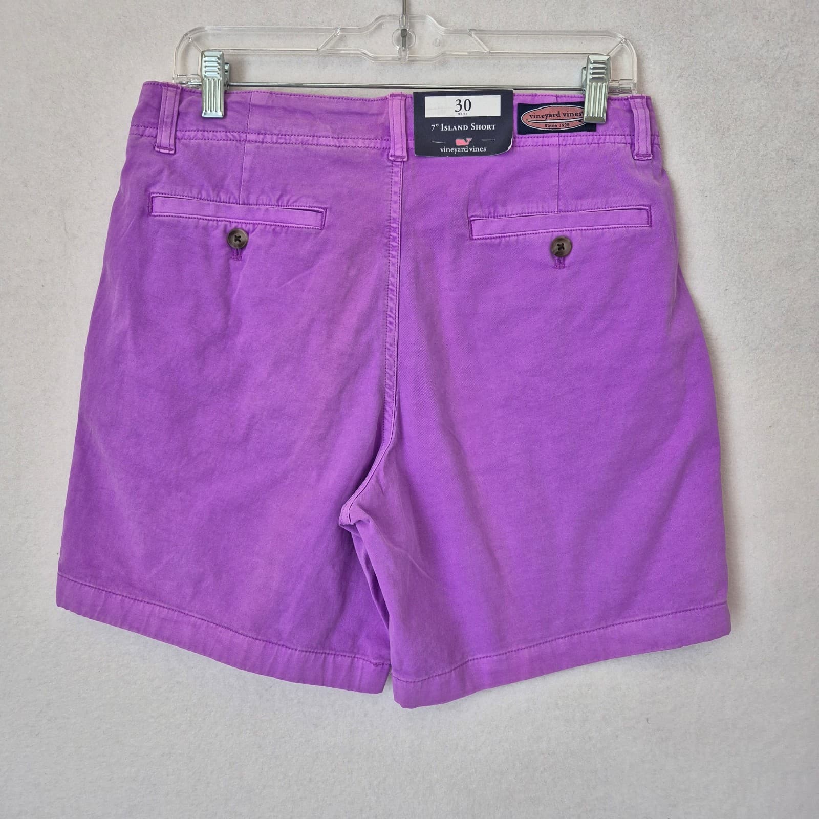 NWT Vineyard Vine 7" Island Shorts Zip Pocket Stretch Cotton Blend Purple Men 30 - Thumbnail 4