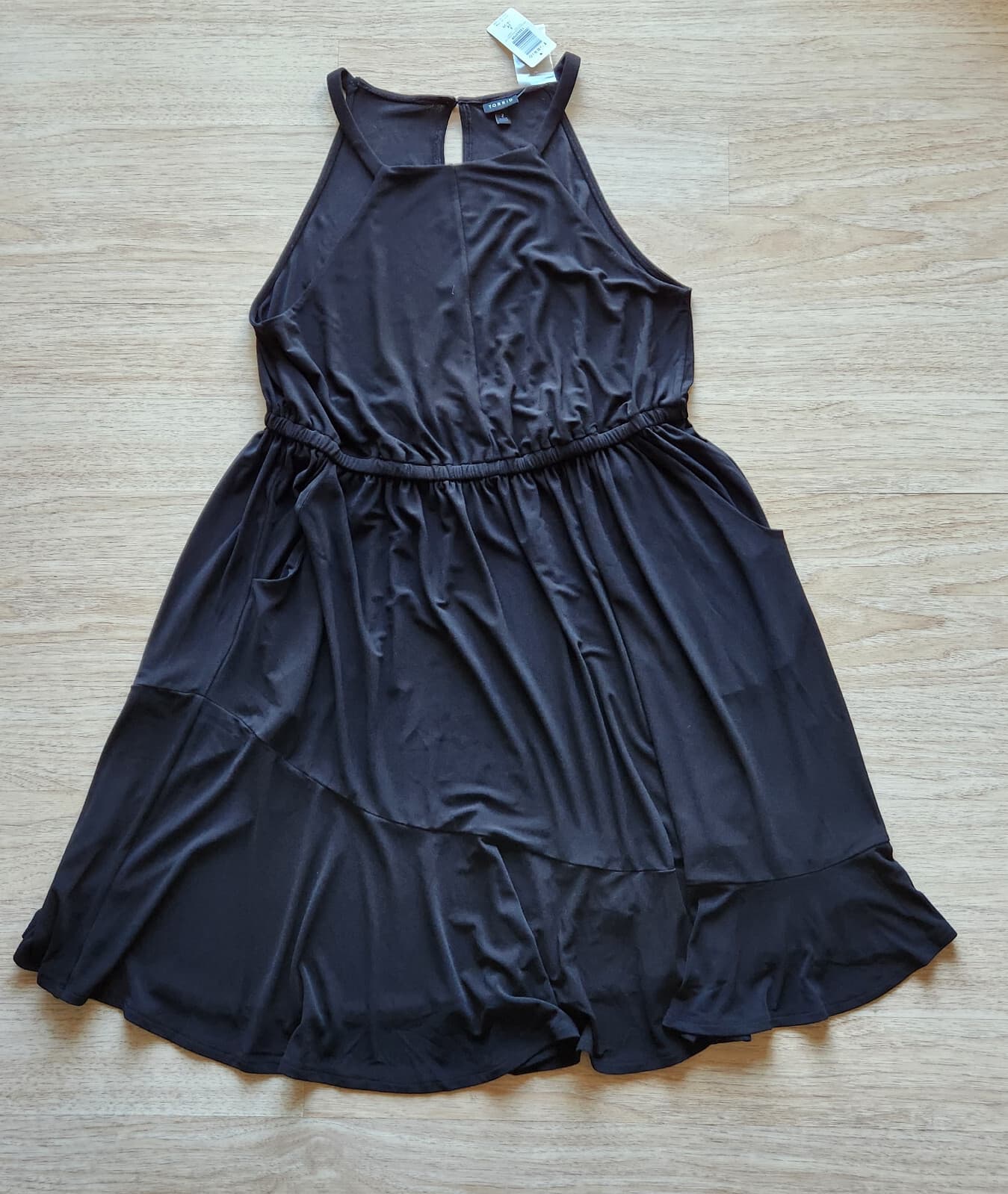 NWT Torrid Black Crepe High Neck Skater Dress Sleeveless Pocket Stretch 2X $69 - Thumbnail 5