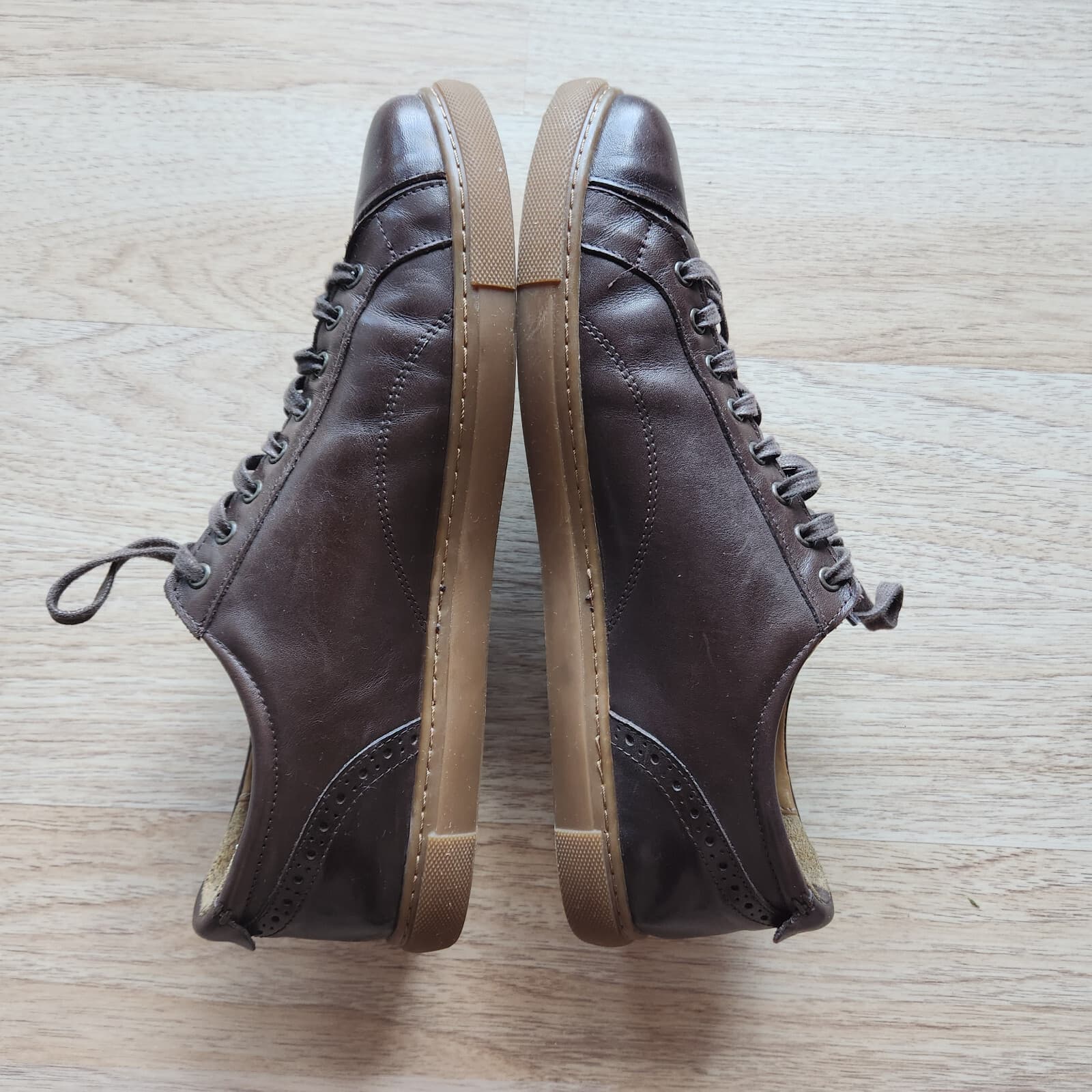 Barker Ethan Hand Painted Ebony Leather Sneaker Derby Shoe Lace Brown Men's US11 - Thumbnail 6