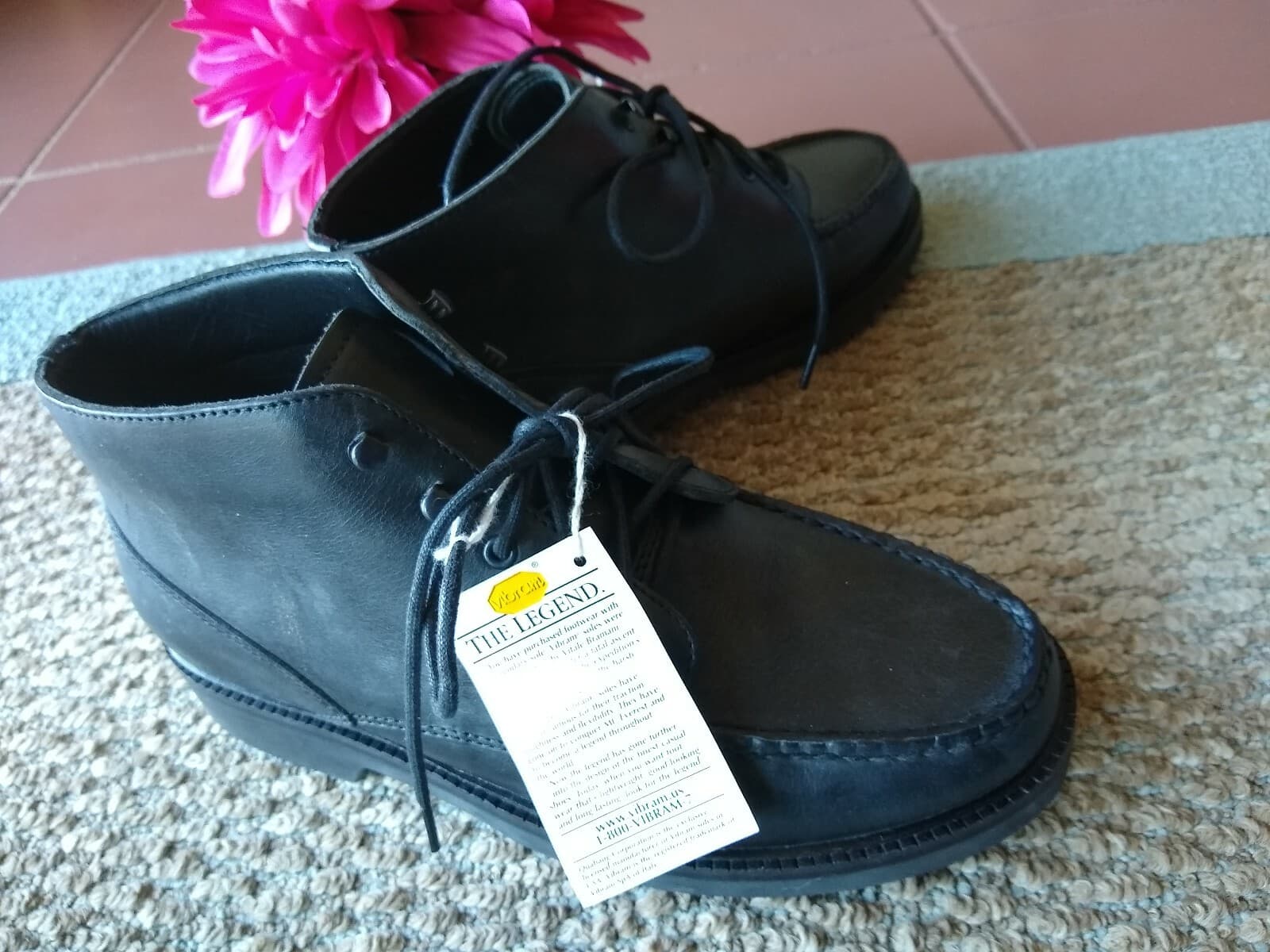 Cabela's New Men Leather Ankle Boots Vibram Sole Gumlite Black #82-2022 Sz.8.5D - Thumbnail 4