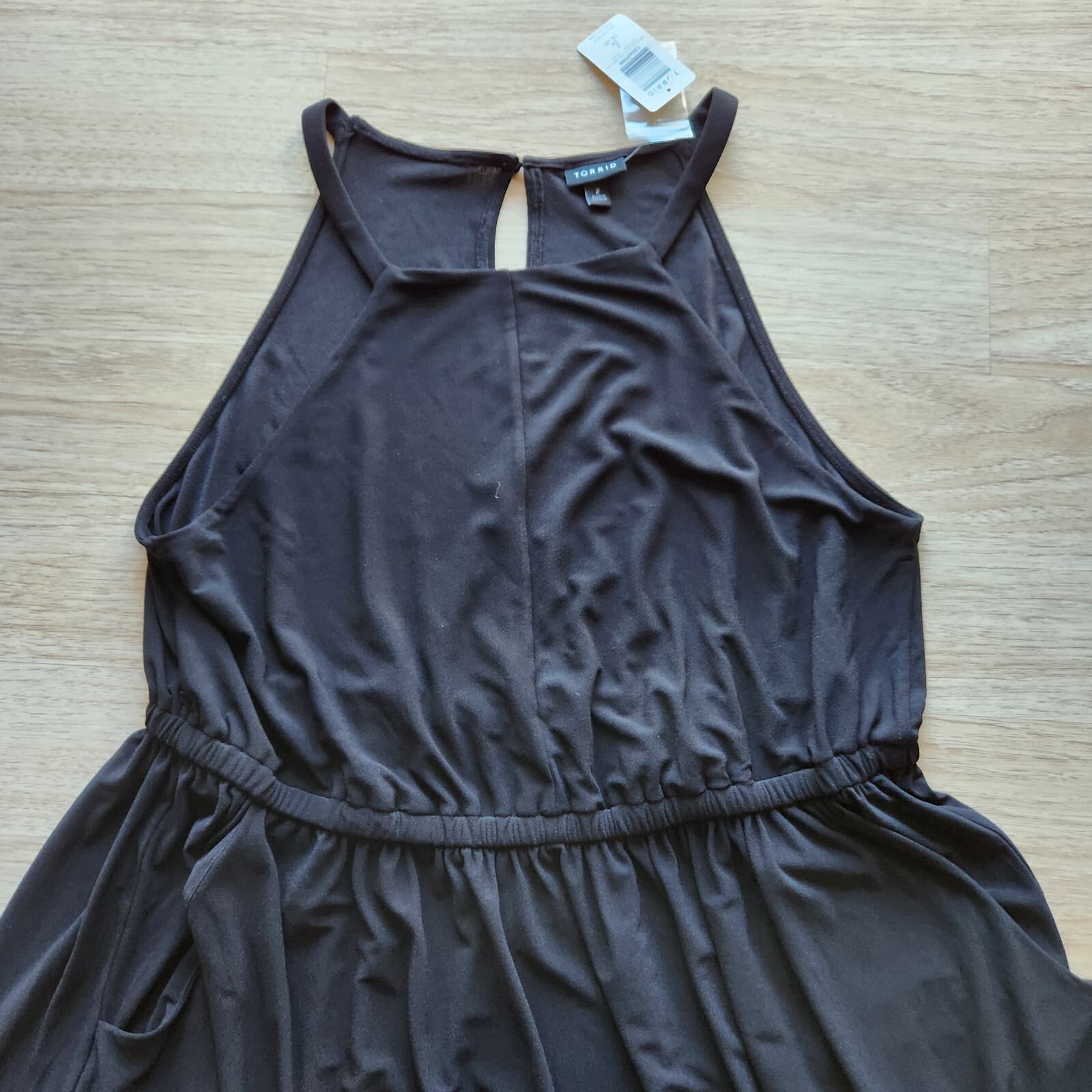 NWT Torrid Black Crepe High Neck Skater Dress Sleeveless Pocket Stretch 2X $69 - Thumbnail 8