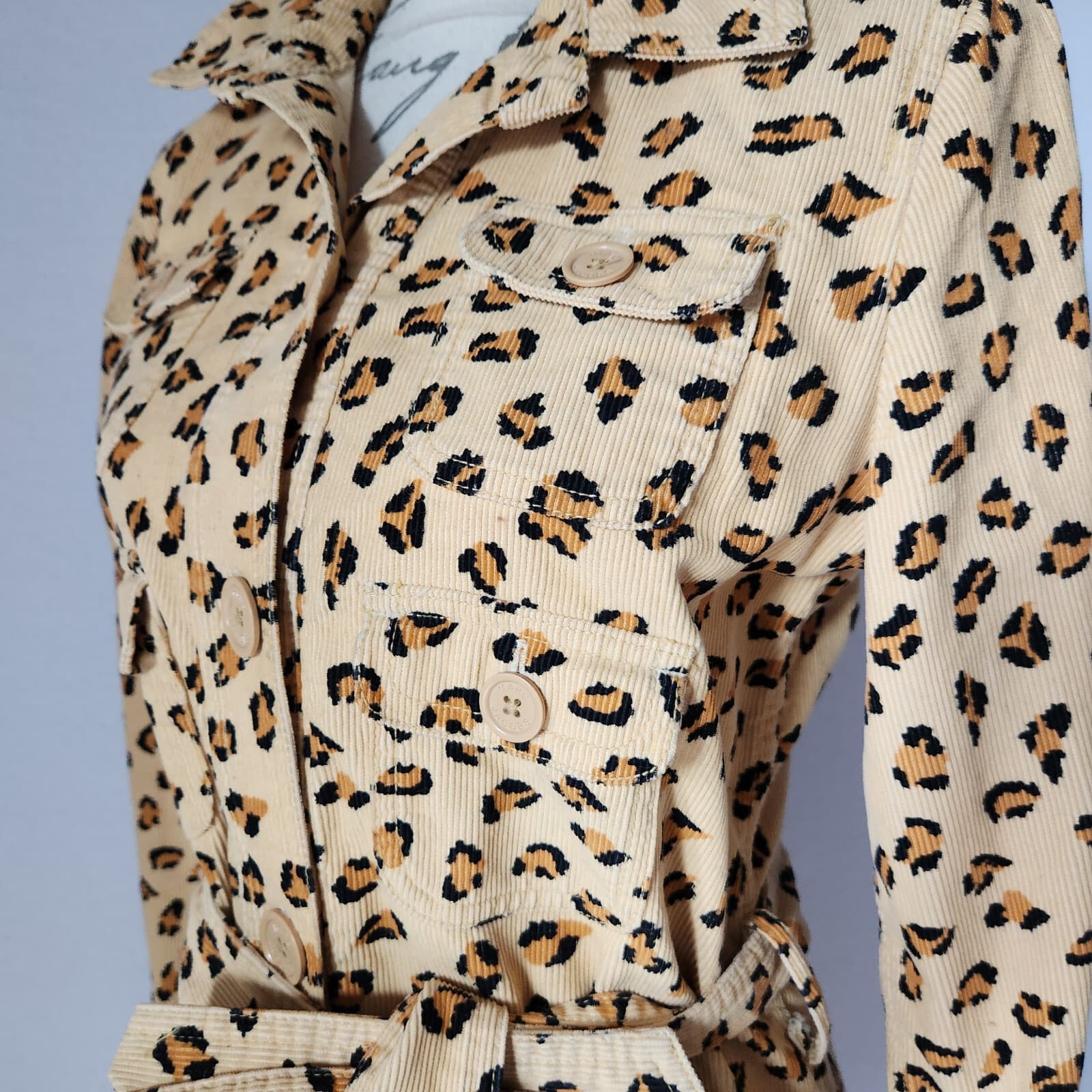 Vintage Y2K Marc Jabobs Corduroy Leopard Belted Shirt Dress/Trech Coat Sz.M - Thumbnail 3
