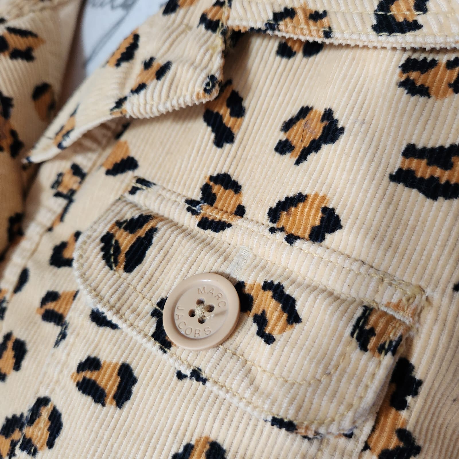 Vintage Y2K Marc Jabobs Corduroy Leopard Belted Shirt Dress/Trech Coat Sz.M - Thumbnail 4