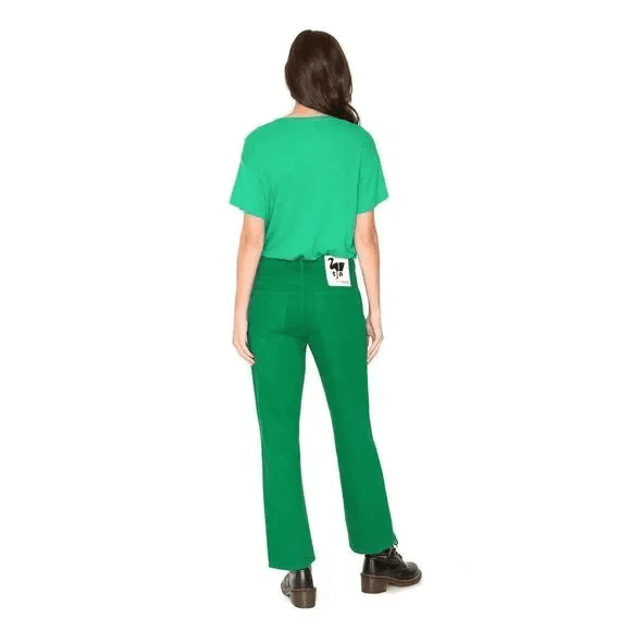 NWT Sandrine Rose Flax Blend Straight Pants Buttonfly Sapin Green Sz.28 R1013 - Thumbnail 7