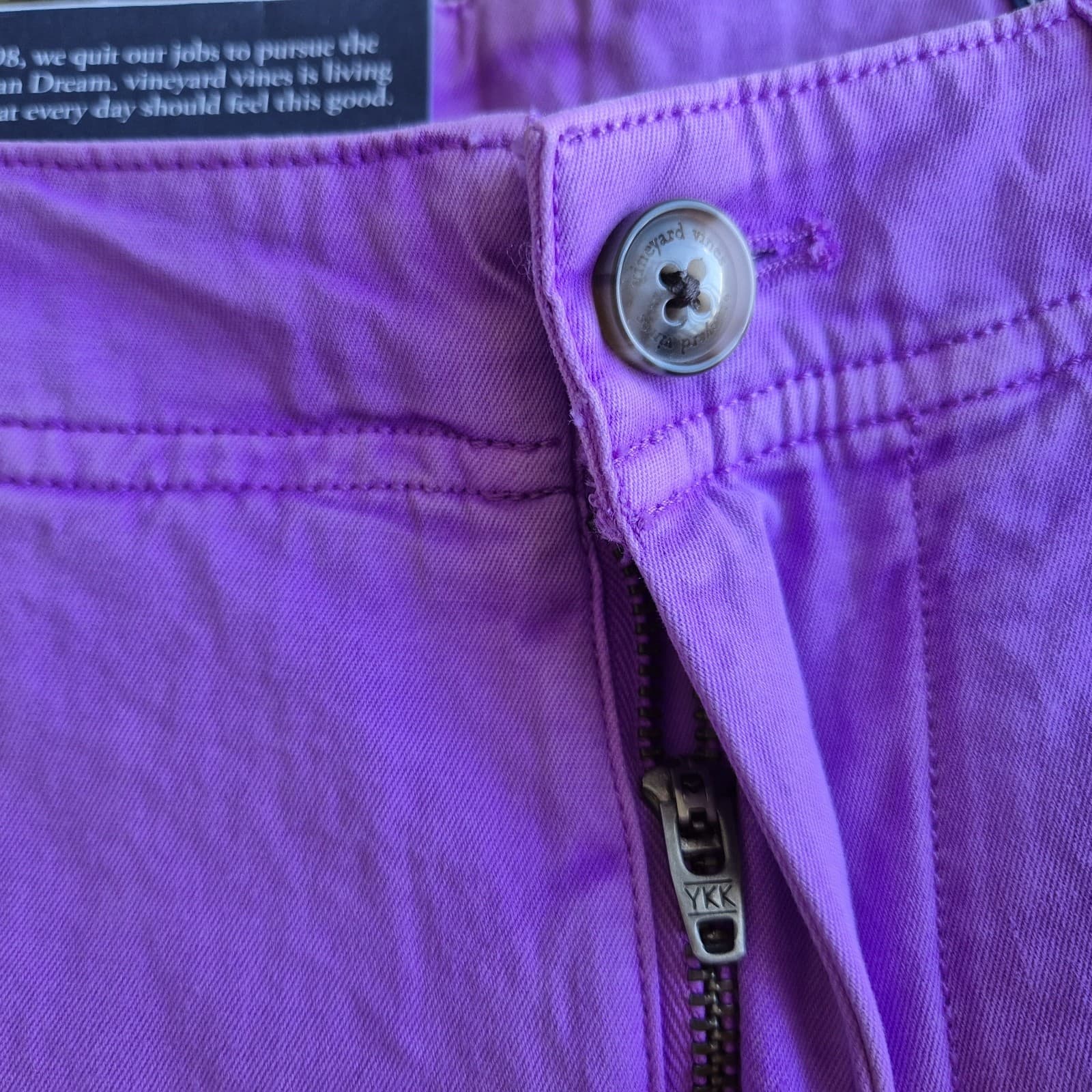NWT Vineyard Vine 7" Island Shorts Zip Pocket Stretch Cotton Blend Purple Men 30 - Thumbnail 5