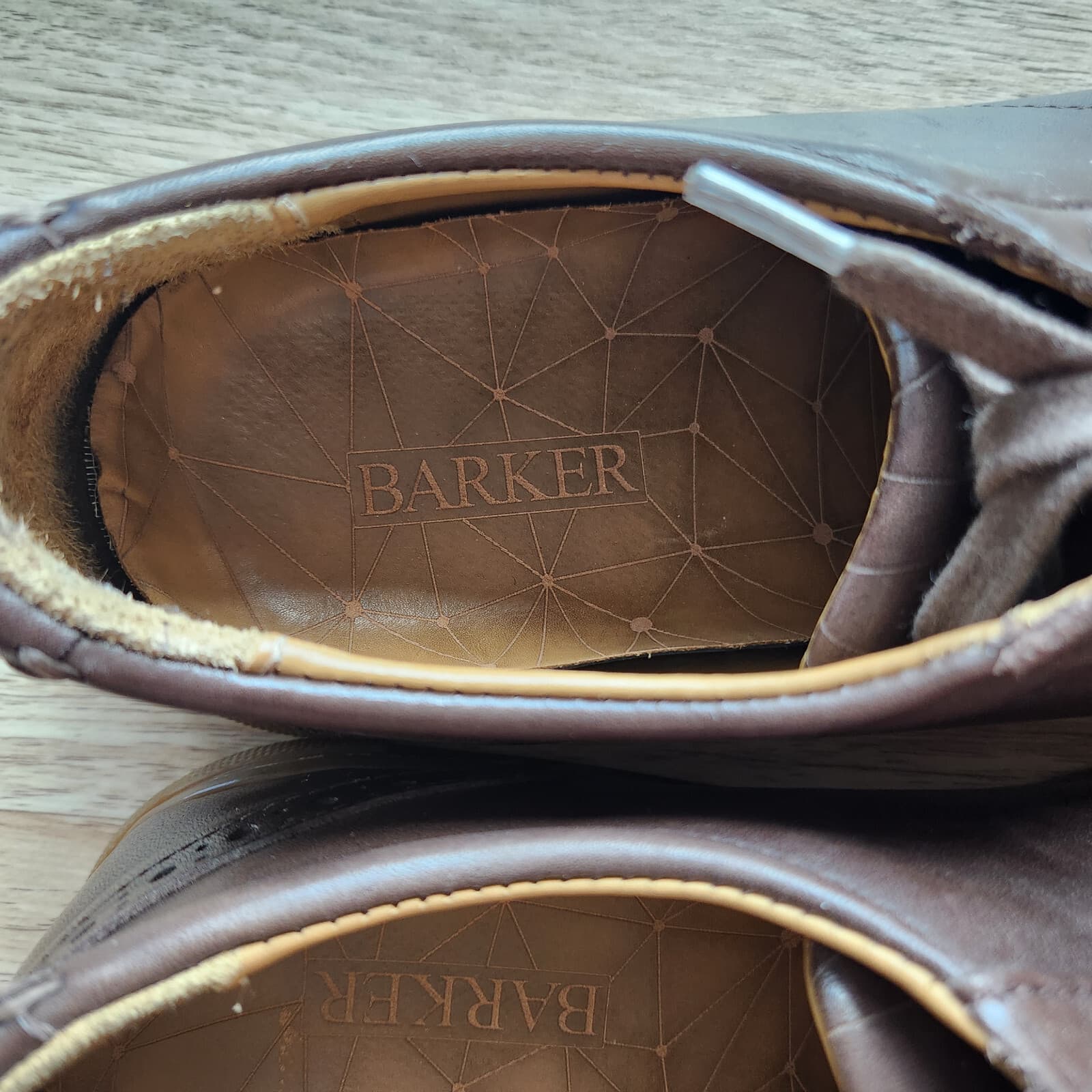 Barker Ethan Hand Painted Ebony Leather Sneaker Derby Shoe Lace Brown Men's US11 - Thumbnail 11