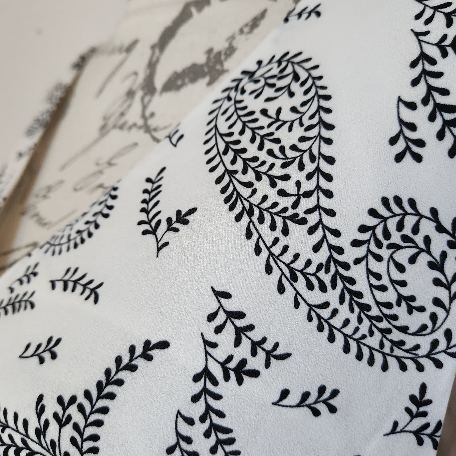 NWoT Banana Republic Paisley Chiffon Drop-Waist Dress Sleeveless White Black XL - Thumbnail 4