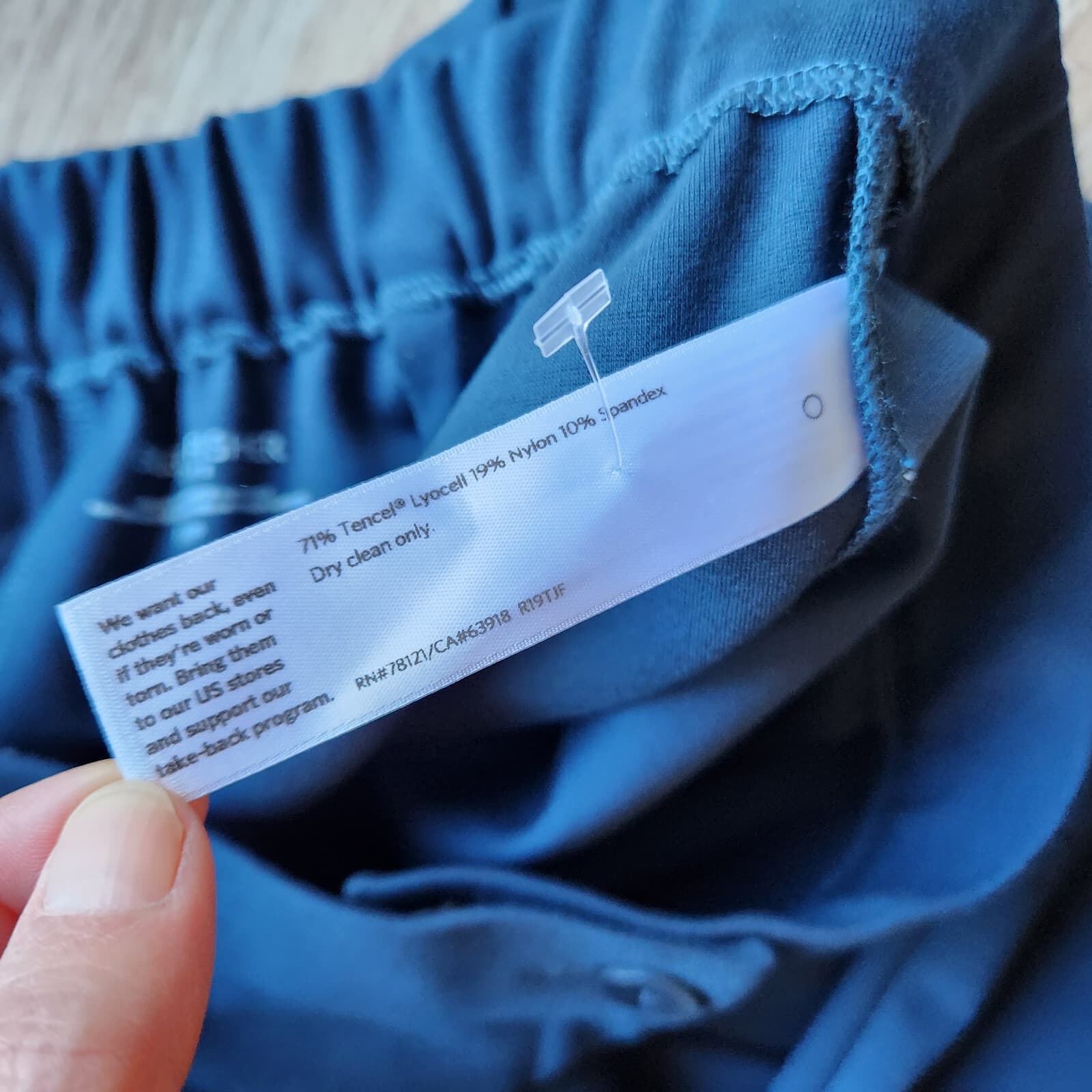 EILEEN FISHER Slim Leg Tencel Blend Ponte CropPants Zip Elastic Waist Blue Sz.PS - Thumbnail 11