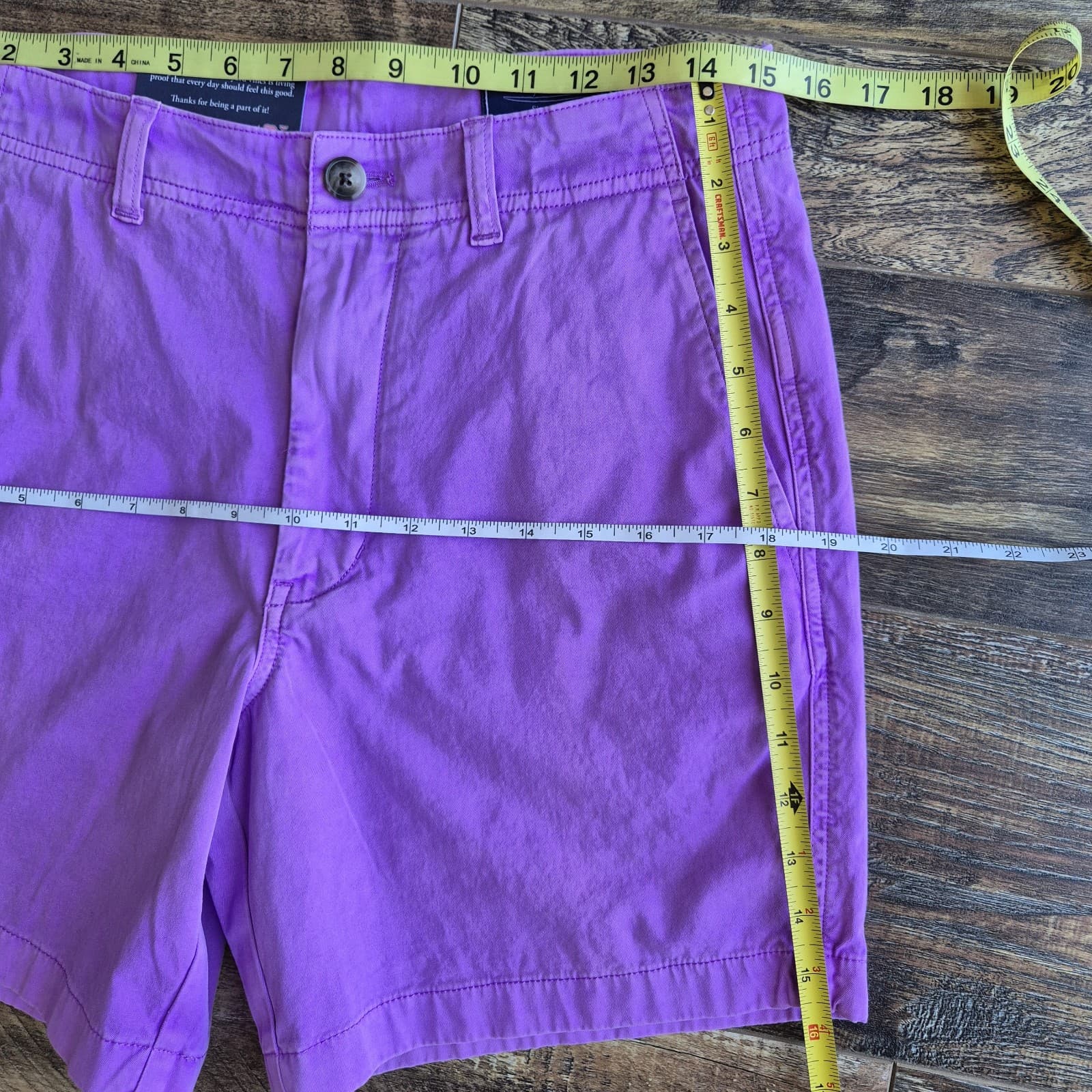NWT Vineyard Vine 7" Island Shorts Zip Pocket Stretch Cotton Blend Purple Men 30 - Thumbnail 9