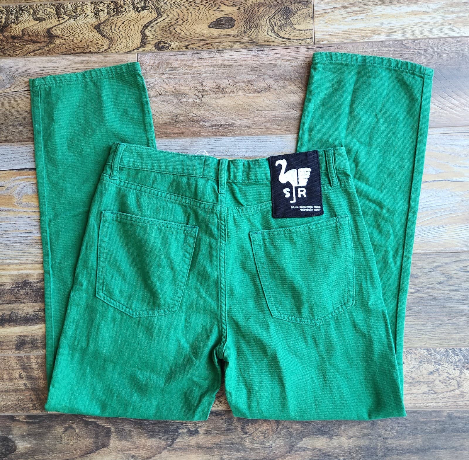 NWT Sandrine Rose Flax Blend Straight Pants Buttonfly Sapin Green Sz.28 R1013 - Thumbnail 8