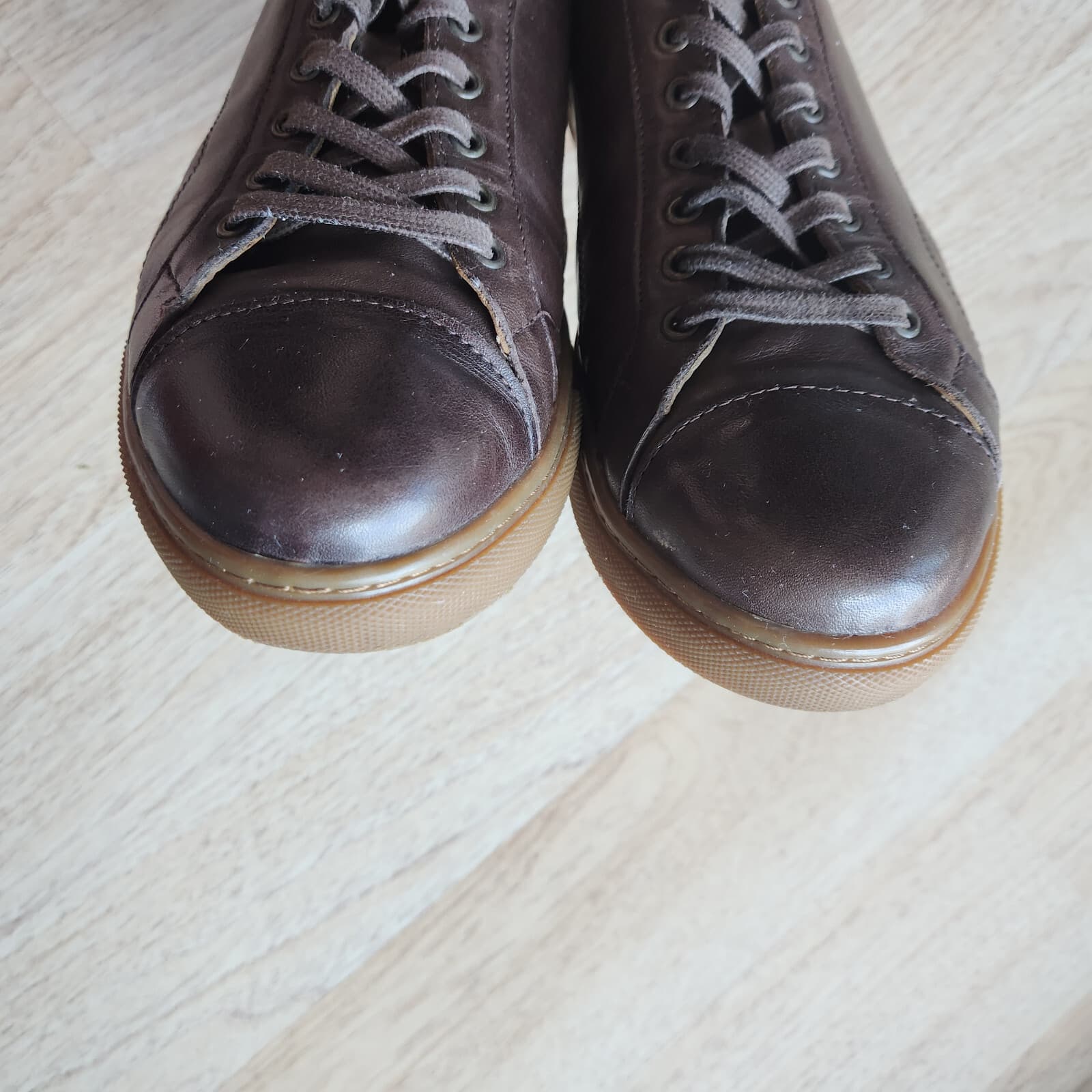Barker Ethan Hand Painted Ebony Leather Sneaker Derby Shoe Lace Brown Men's US11 - Thumbnail 8