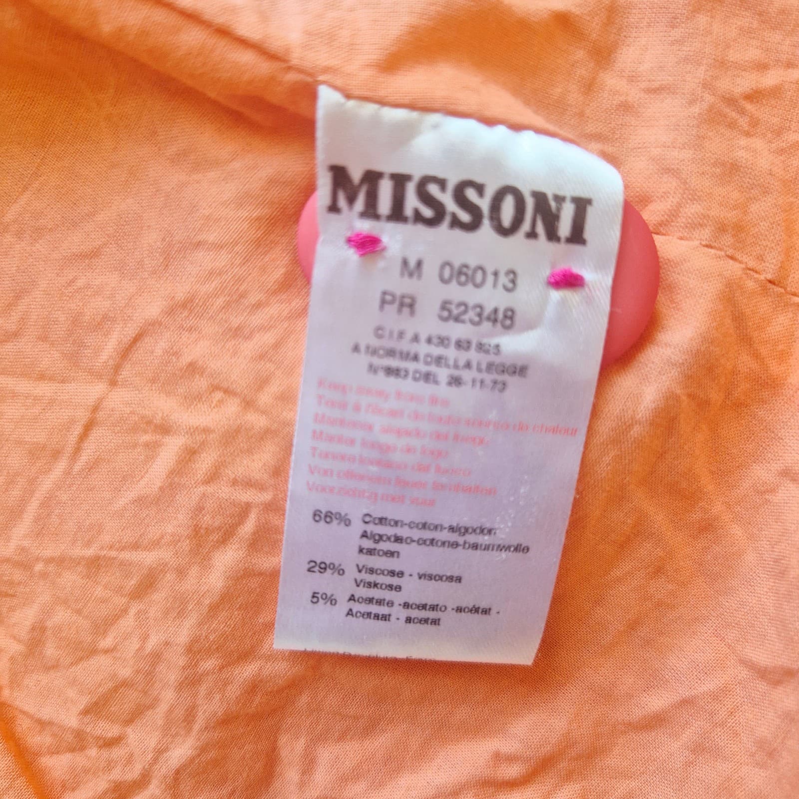 MISSONI Chevron Jacket Button Lined Pocket Cotton Blend Pink Orange Girls 2 Year - Thumbnail 10