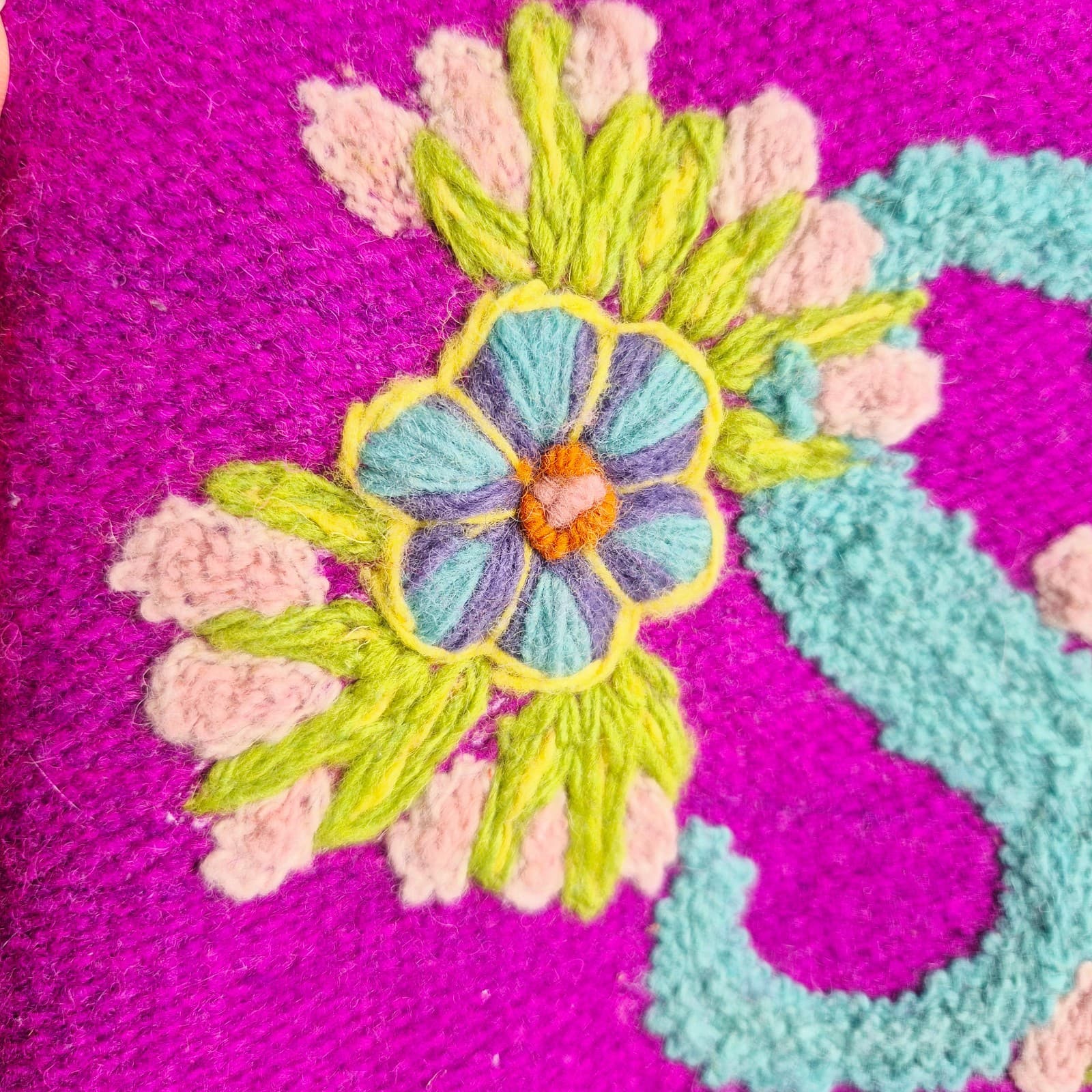 Jenny Krauss Sweet Nothings Pouch "S" Monogram Embroidered Wool Handmade in Peru - Thumbnail 6
