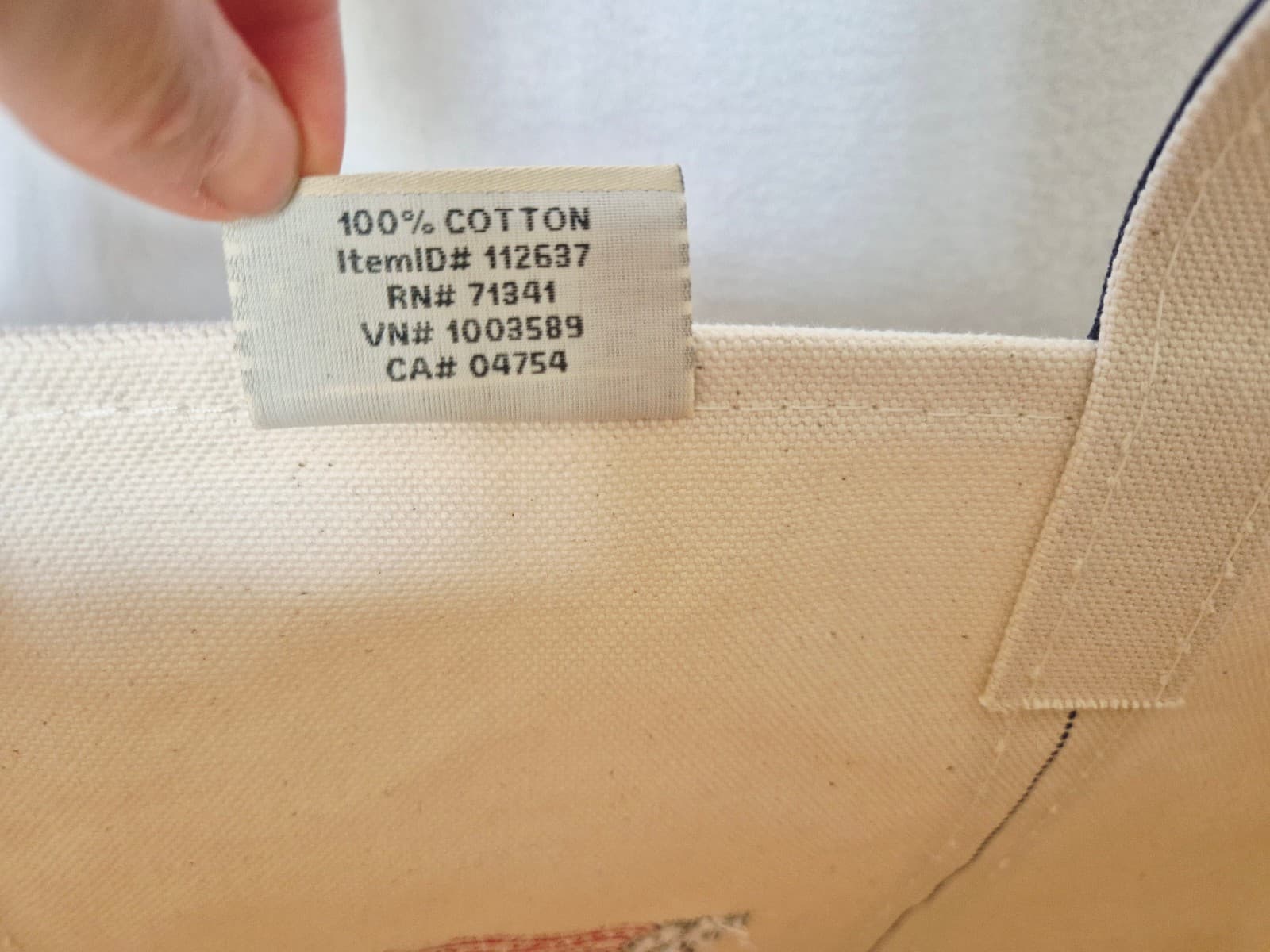 L.L.Bean Boat and Tote Made in USA Cotton Canvas Embroidered Large Tote Bag - Thumbnail 8