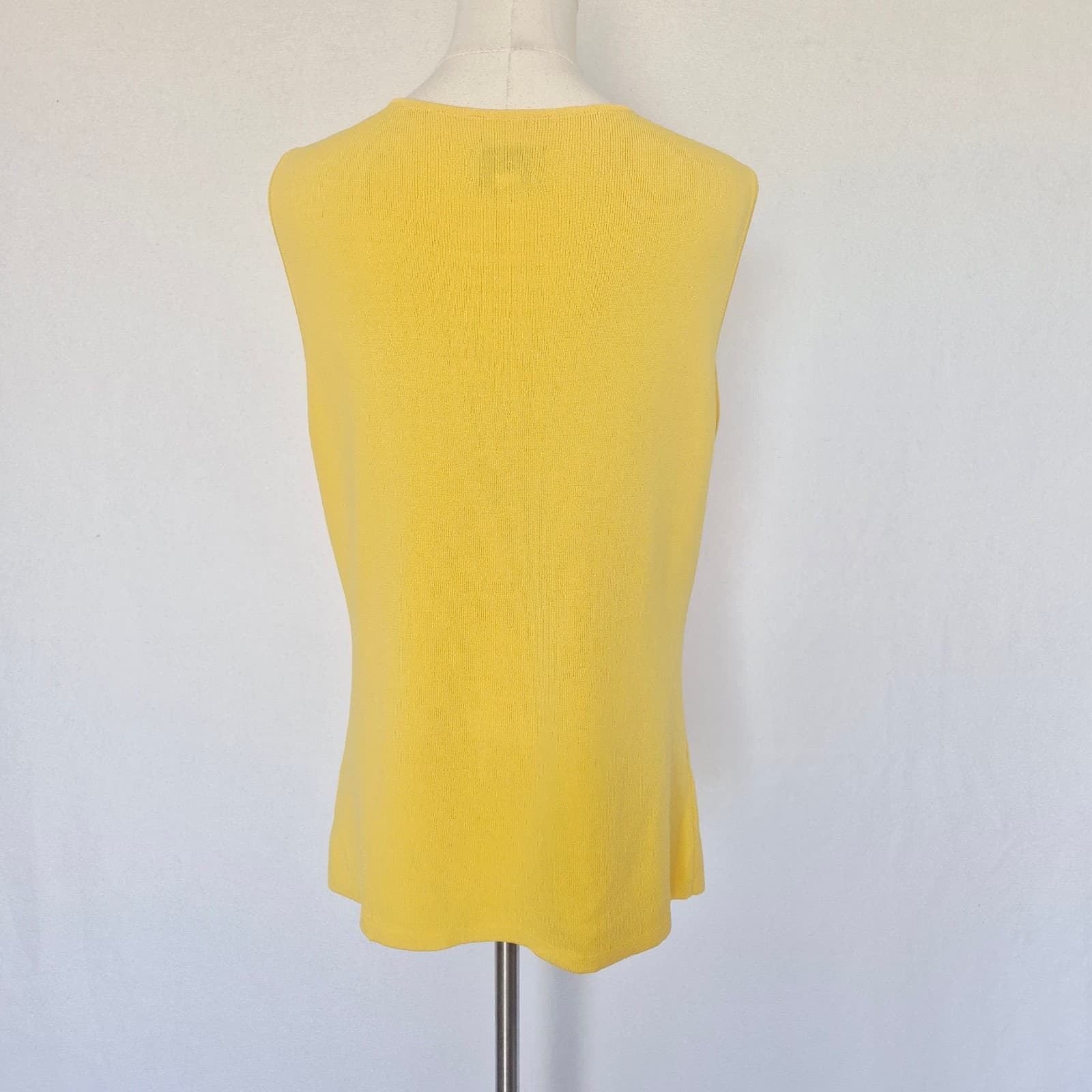 Vintage Chico's Design Scoop Neck Tank Top Knit Yellow Women's Bust 36" (L/XL) - Thumbnail 5