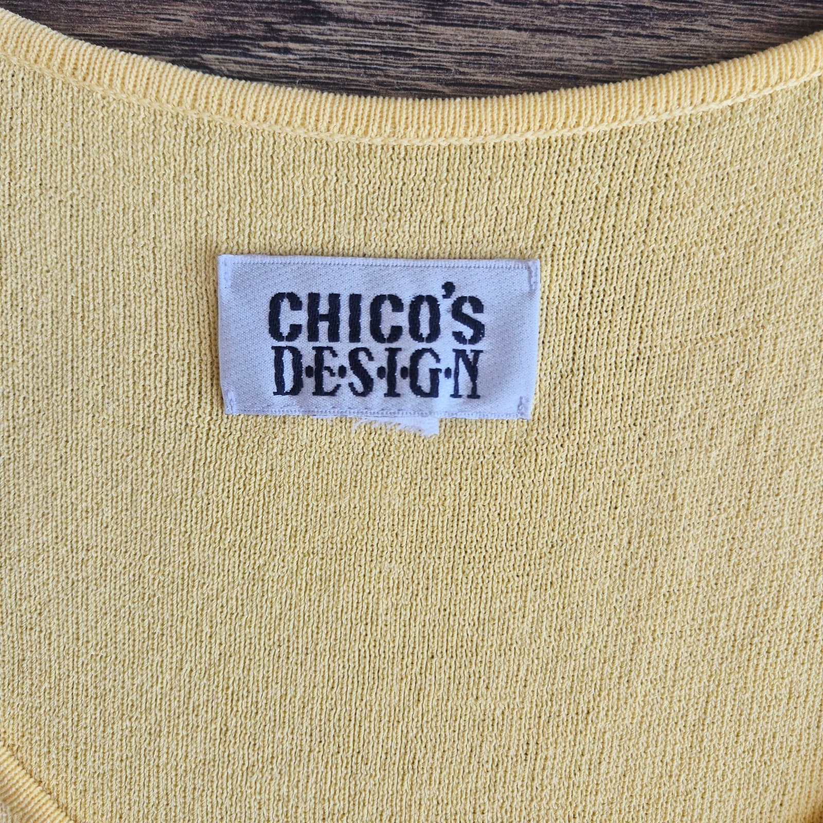 Vintage Chico's Design Scoop Neck Tank Top Knit Yellow Women's Bust 36" (L/XL) - Thumbnail 6