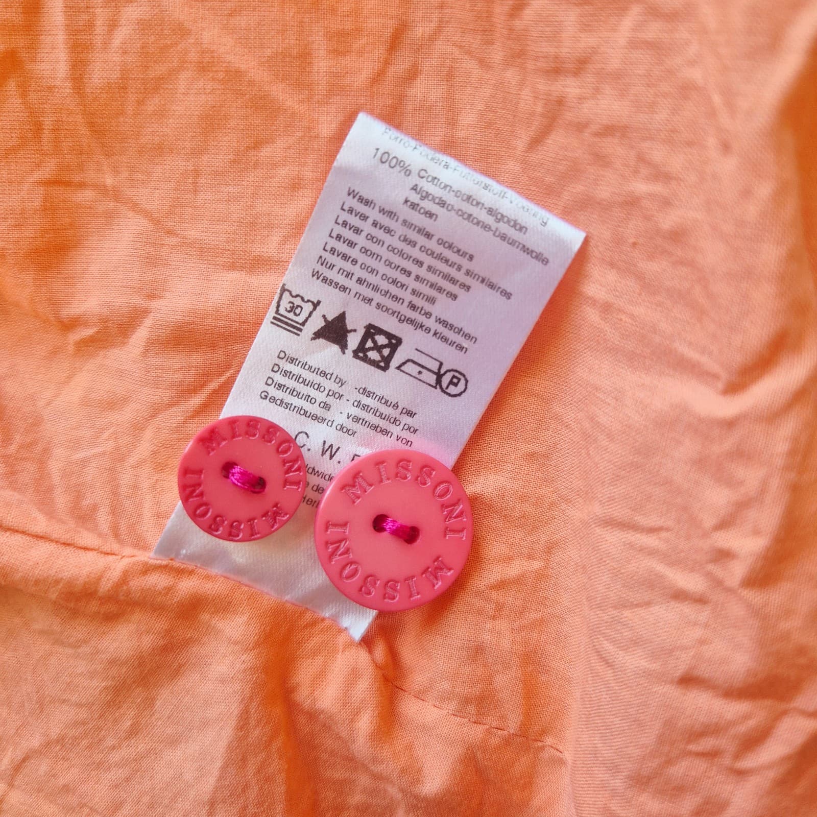 MISSONI Chevron Jacket Button Lined Pocket Cotton Blend Pink Orange Girls 2 Year - Thumbnail 11