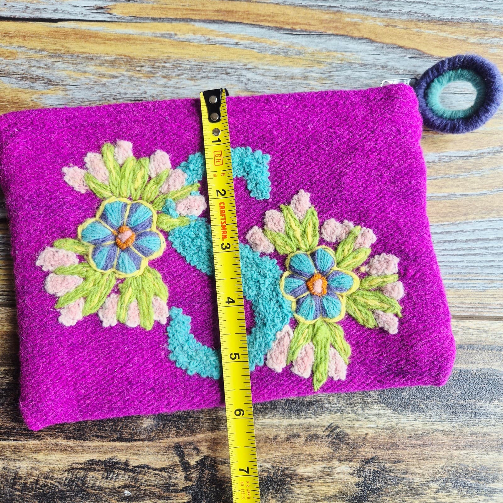 Jenny Krauss Sweet Nothings Pouch "S" Monogram Embroidered Wool Handmade in Peru - Thumbnail 11