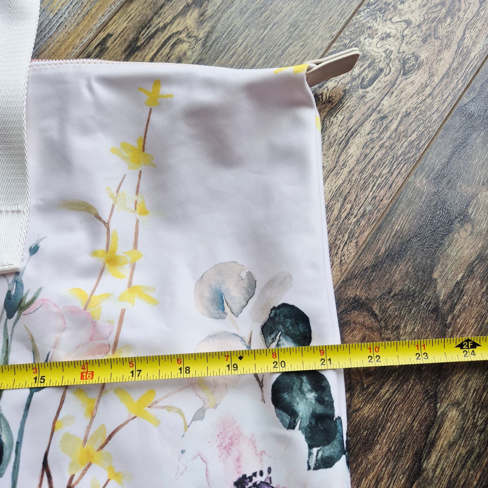 Ted Baker Vibrant Painted Meadow Floral Tote Bag Double Handles Zip-Closure Pink - Thumbnail 13