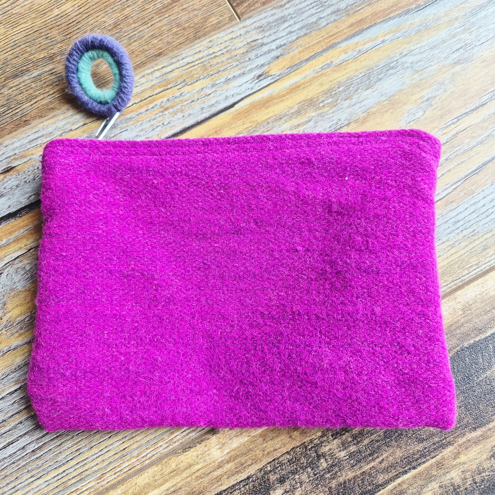 Jenny Krauss Sweet Nothings Pouch "S" Monogram Embroidered Wool Handmade in Peru - Thumbnail 3