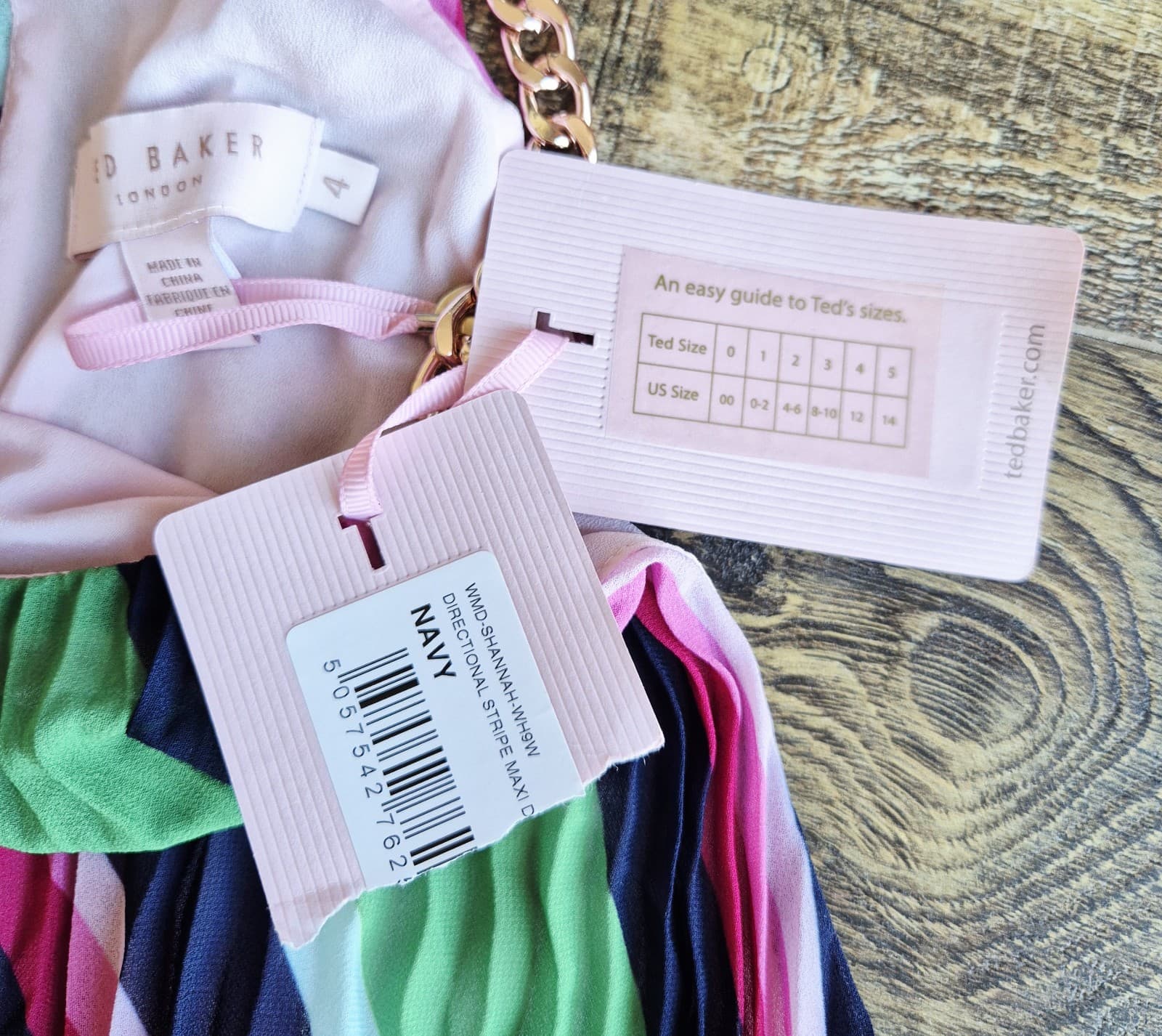 NWT Ted Baker London Shannah Striped Pleated Hi-Low Maxi Dress Halter Sz.4 (12) - Thumbnail 15
