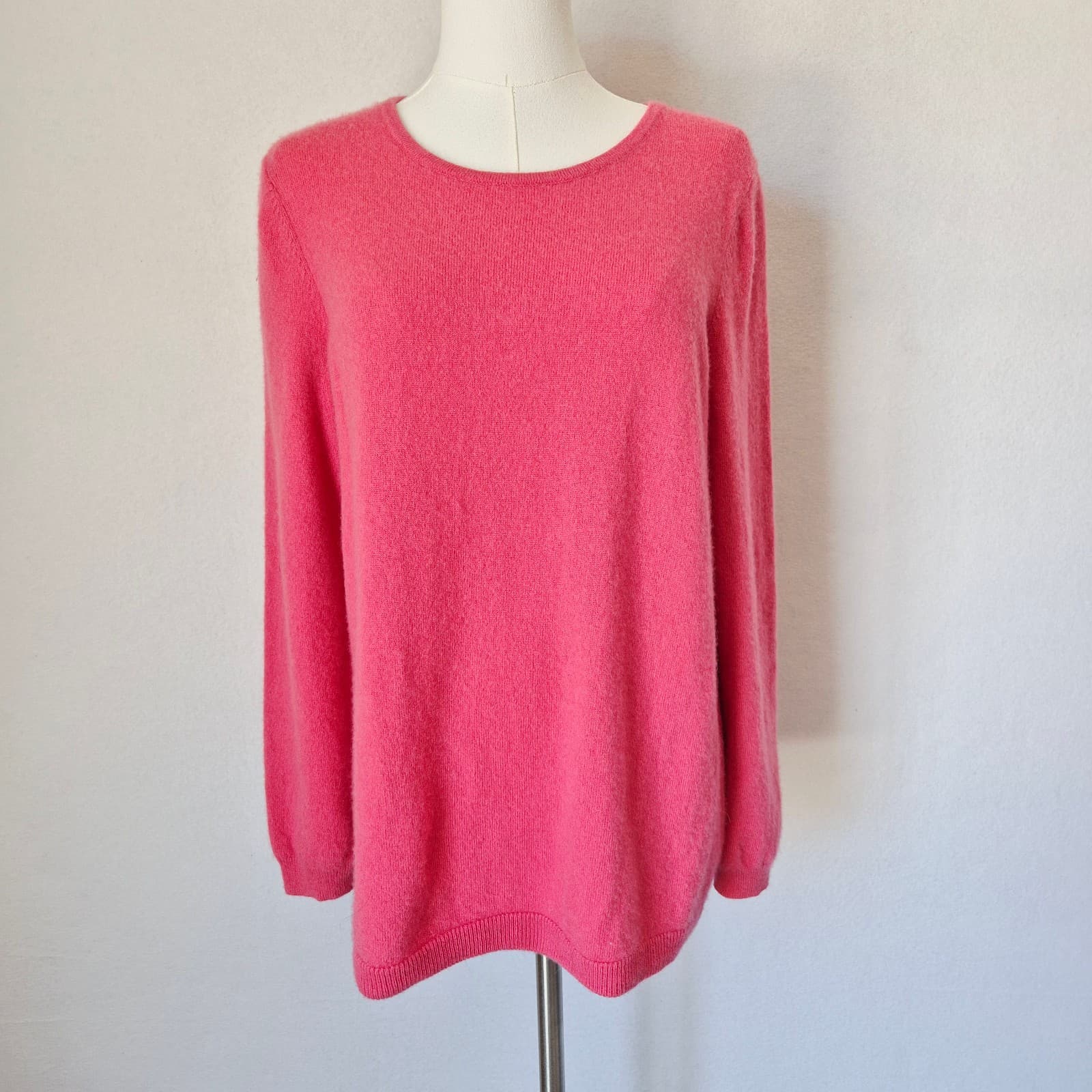 Talbots 100% Pure Cashmere Crewneck Sweater Pullover Long Sleeve Pink Women's 1X - Thumbnail 2