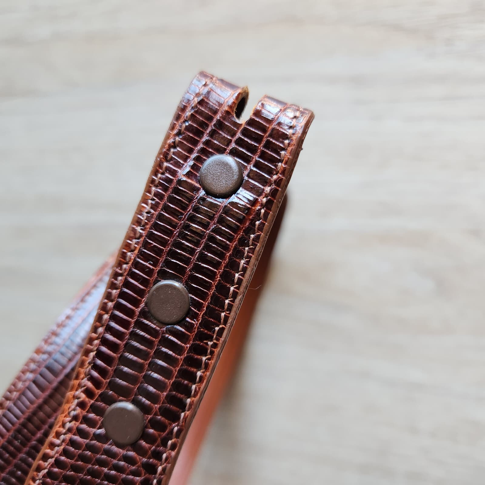 Alexander Kalifano Genuine Lizzard Made in USA 1" Belt-Strap Brown Men's 30 - Thumbnail 3