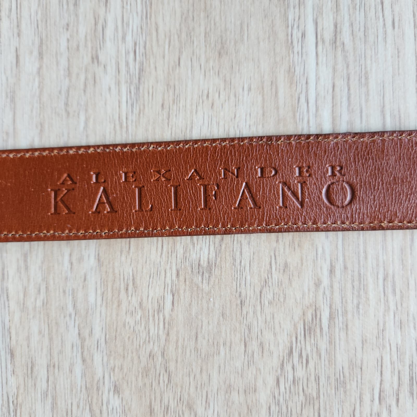 Alexander Kalifano Genuine Lizzard Made in USA 1" Belt-Strap Brown Men's 30 - Thumbnail 11