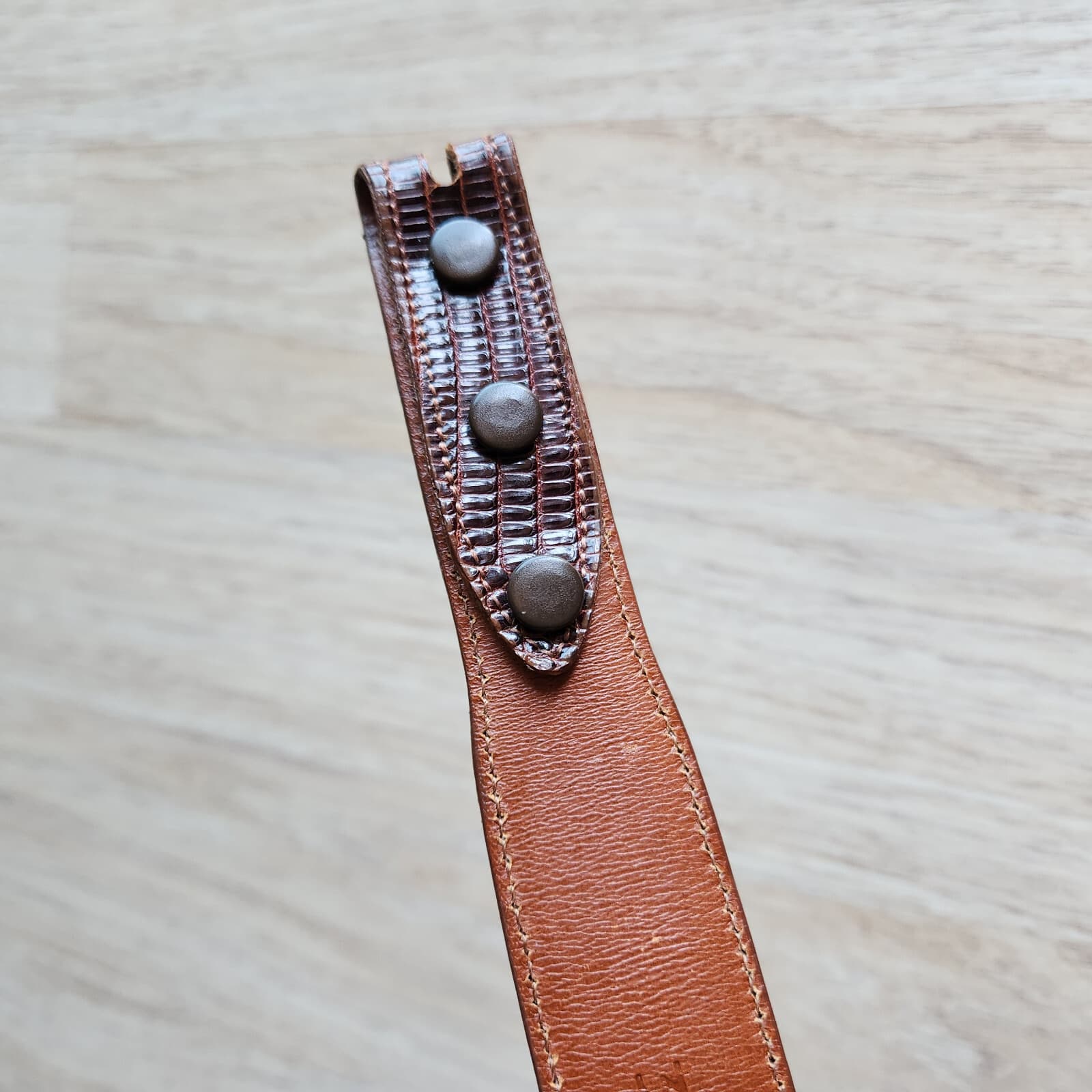 Alexander Kalifano Genuine Lizzard Made in USA 1" Belt-Strap Brown Men's 30 - Thumbnail 5