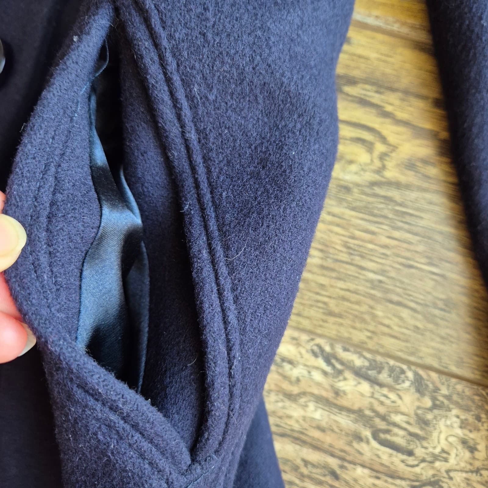 Pendleton Wool Blend Peacoat Double-Breasted Lined Pocket Navy Blue Women's M - Thumbnail 6