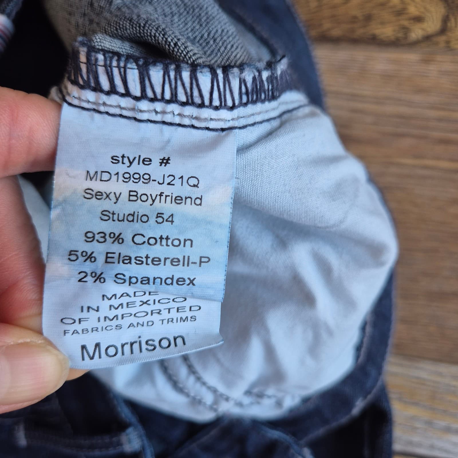 Morrison Sexy Boyfriend Cuffed Cropped Jeans High Rise Dark Wash Blue Women's 25 - Thumbnail 9