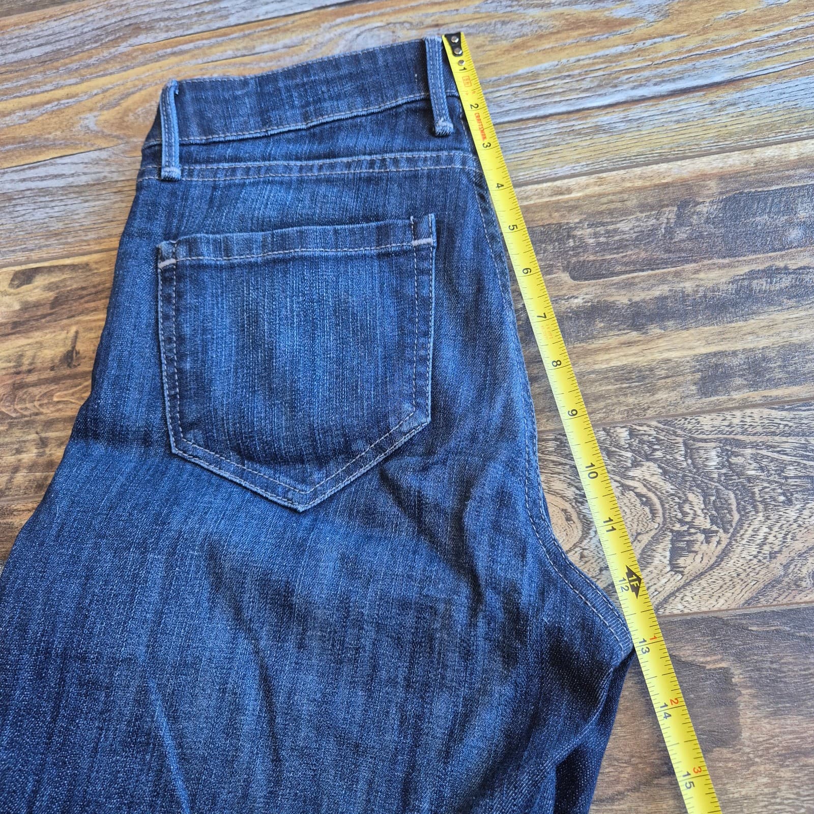 Morrison Sexy Boyfriend Cuffed Cropped Jeans High Rise Dark Wash Blue Women's 25 - Thumbnail 14