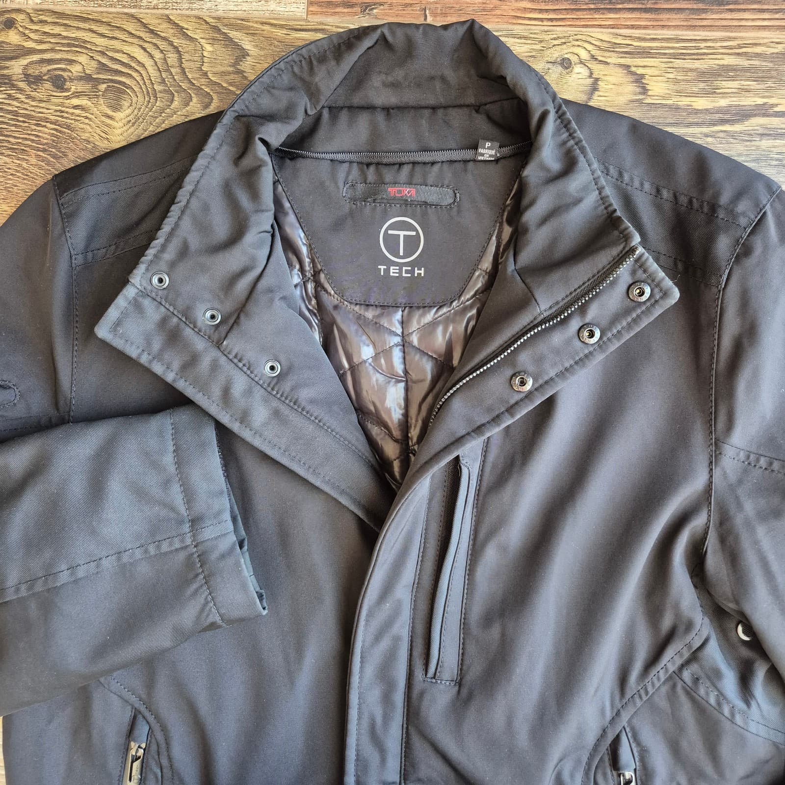 Tumi T-Tech Essential Gear Men's S Winter Jacket Insulated Zip-Snap Pocket Black - Thumbnail 2