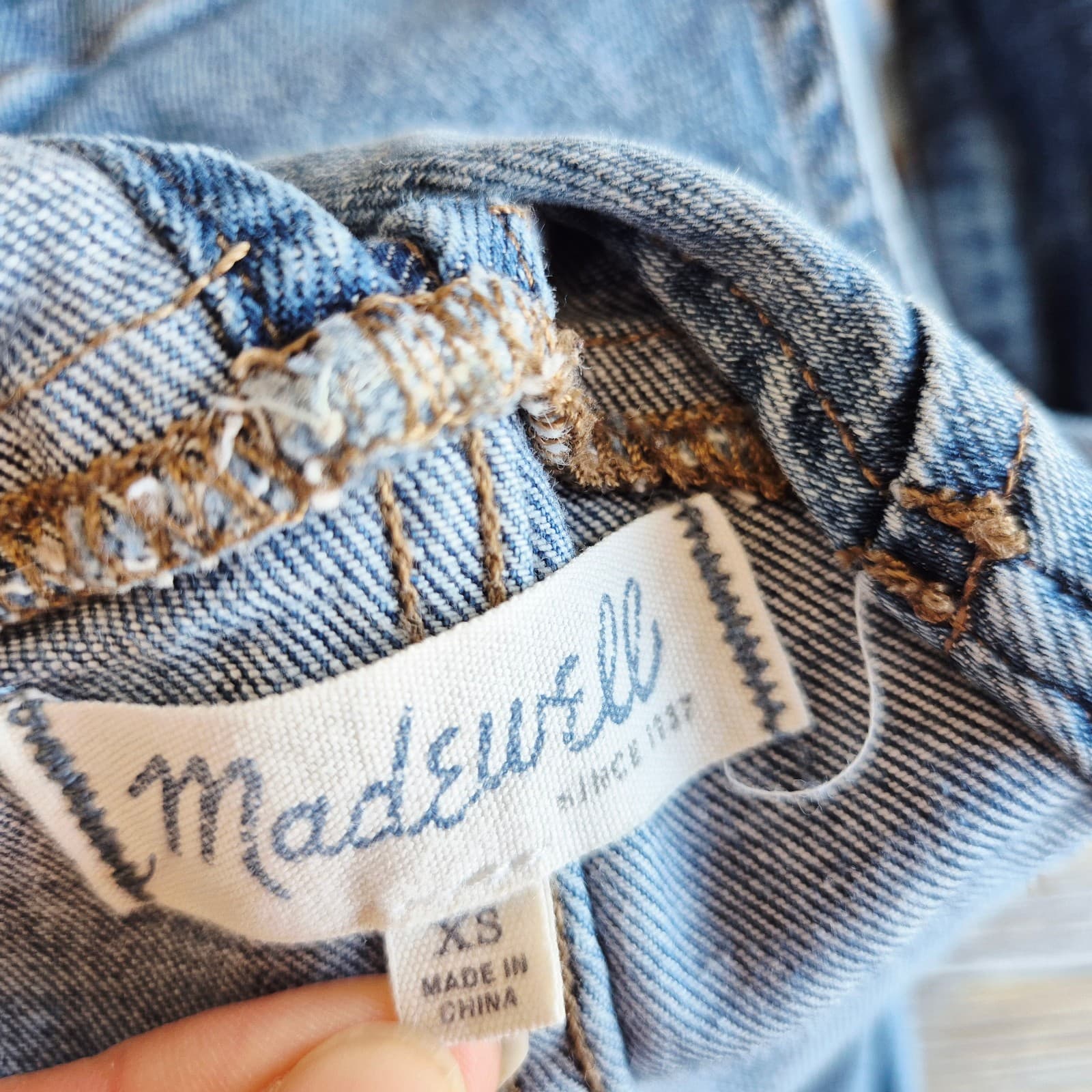 Madewell Skinny Denim Overalls Distressed Stretch Blue Adrian Wash Sz.XS #C2166 - Thumbnail 13